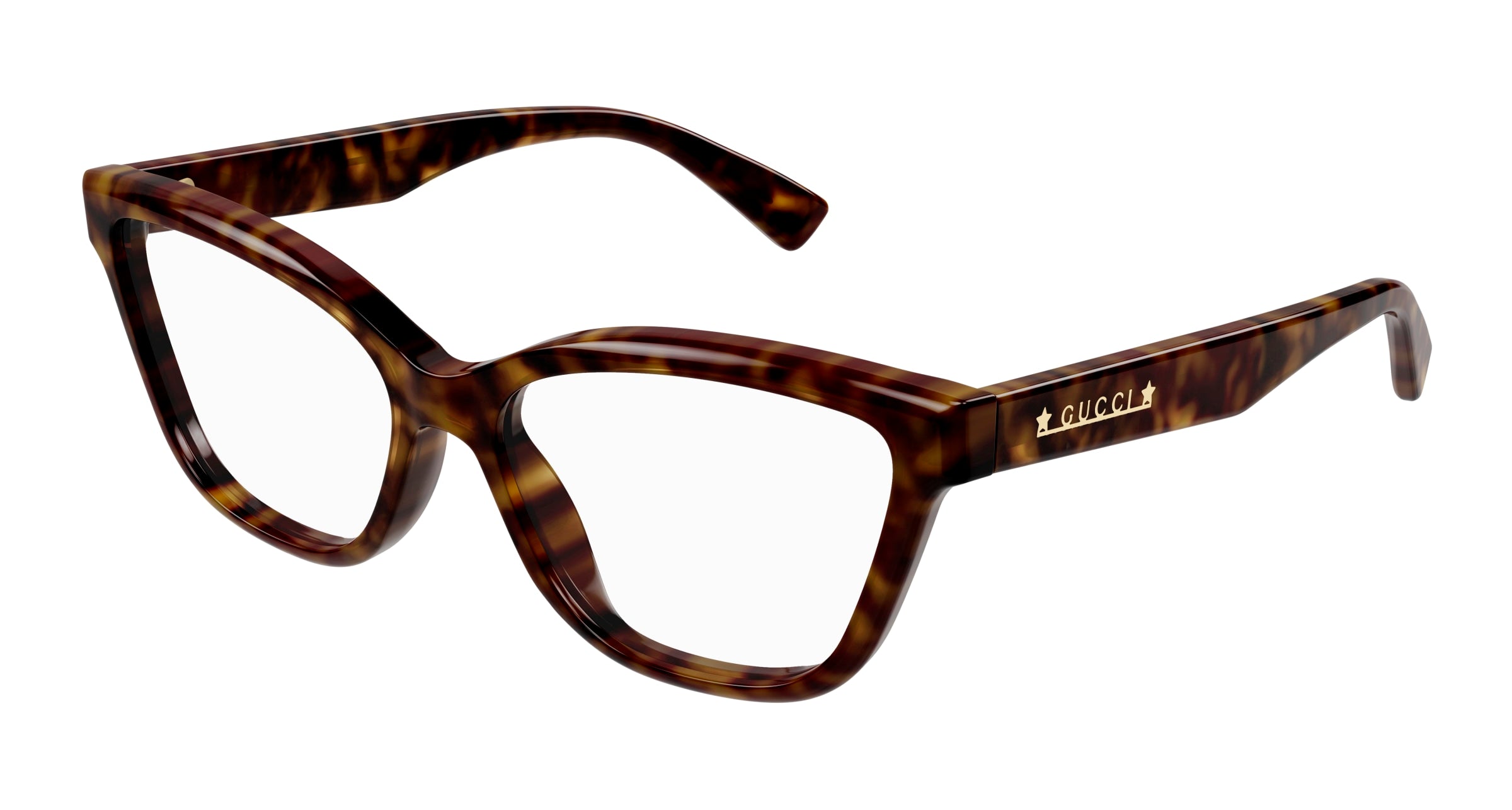 Gucci Donna Gucci GG1589O 002 Montature da vista Acetato Havana Trasparente Cat Eye Gucci Donna Gucci GG1589O 002 Montature da vista Acetato Havana Trasparente Cat Eye