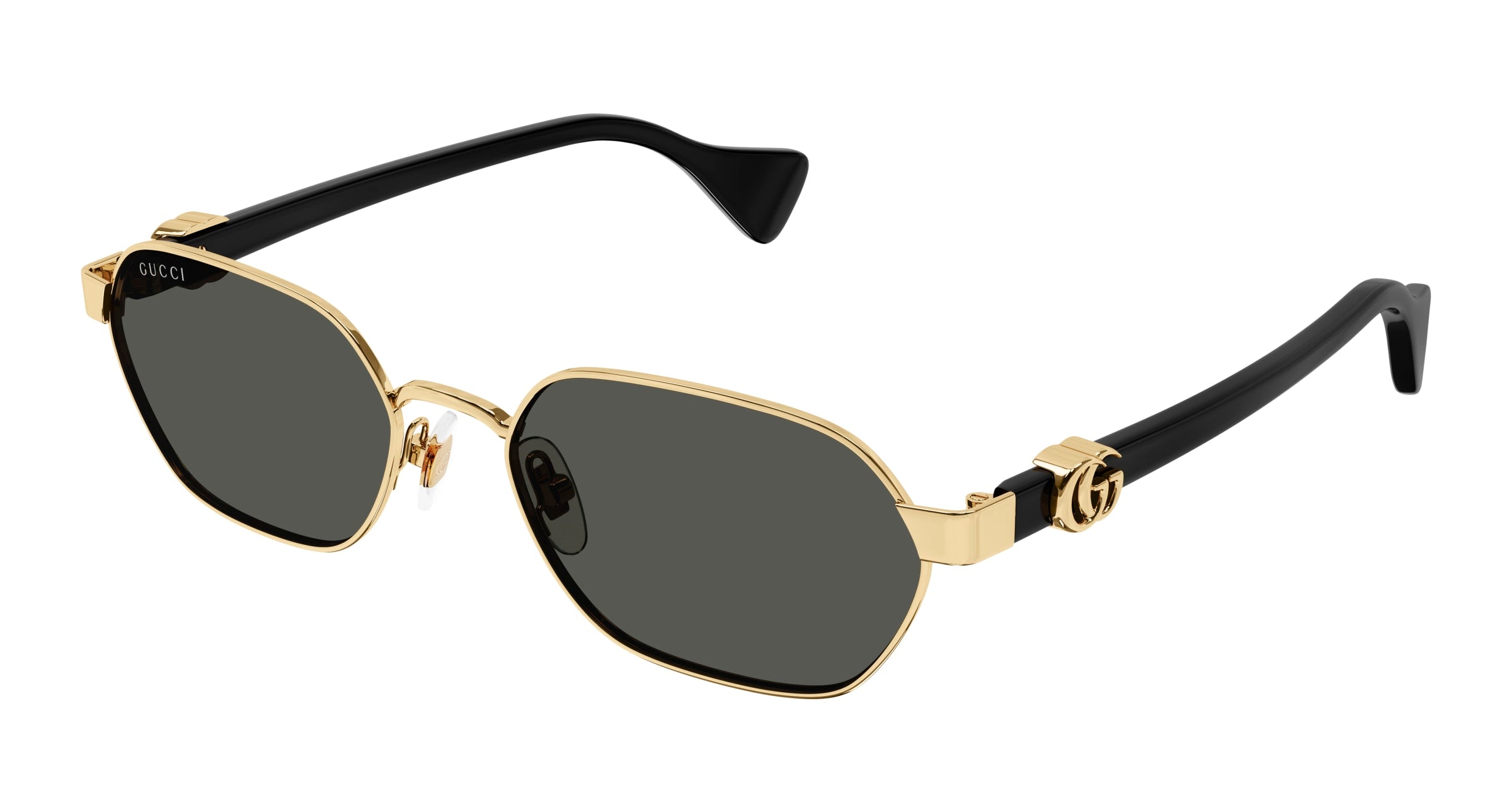 Gucci Donna Gucci GG1593S 001 Occhiali da sole Metallo Oro Grigio Rotonda