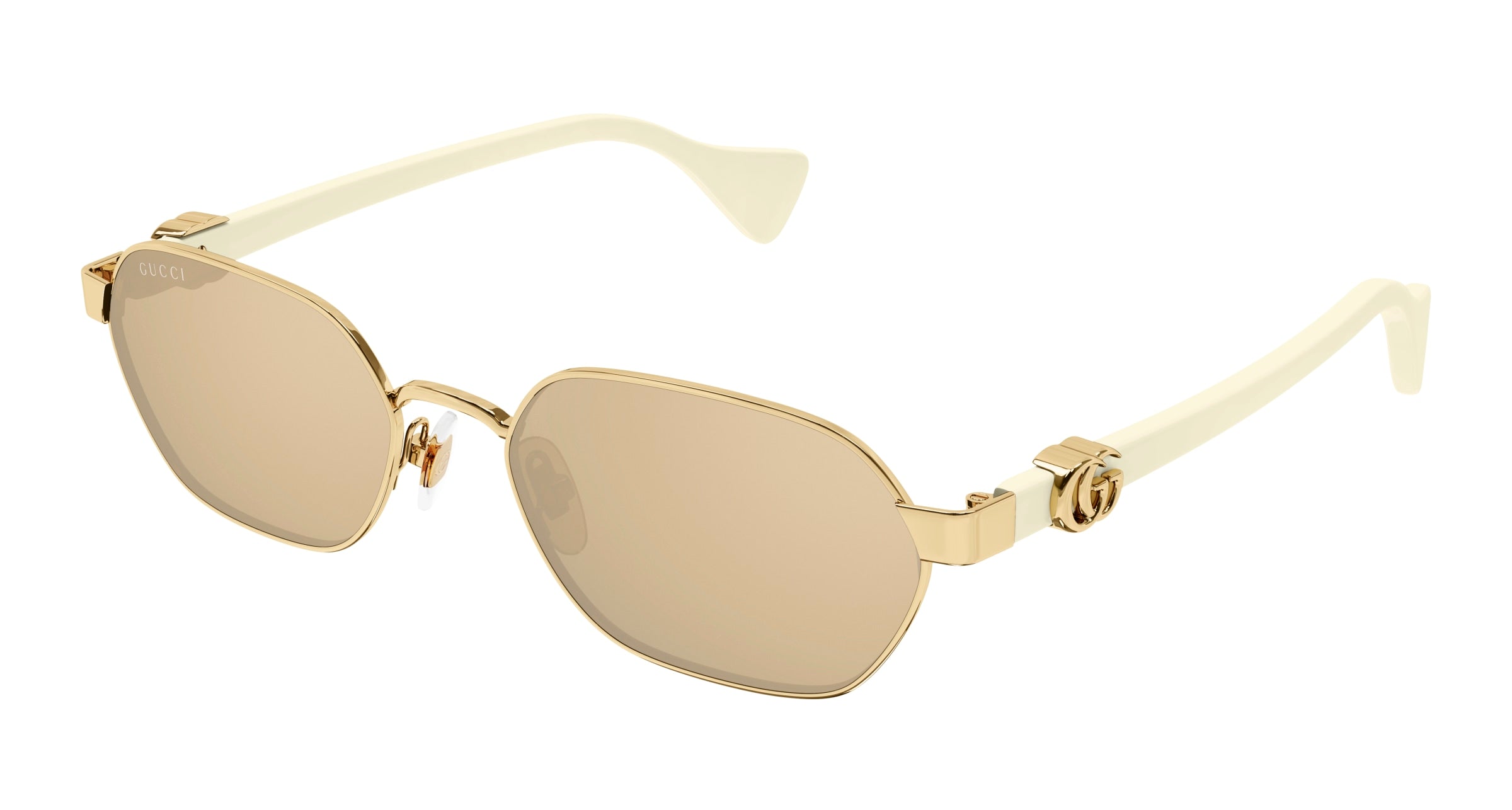 Gucci Donna Gucci GG1593S 002 Occhiali da sole Metallo Oro Rosa Rotonda