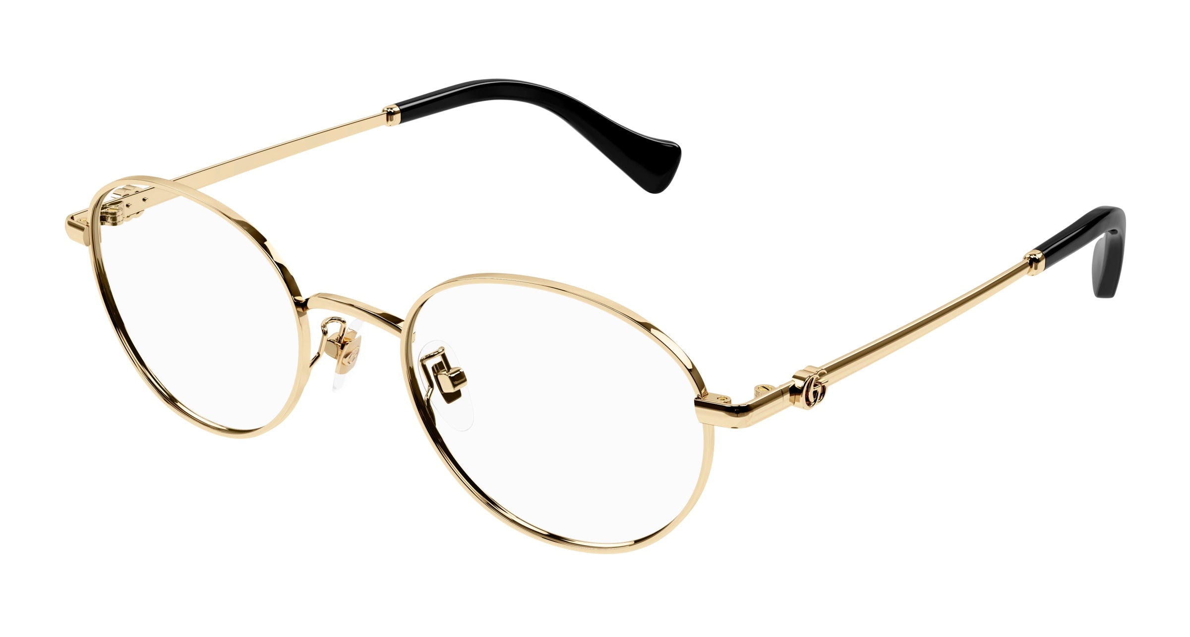 Gucci Donna Gucci GG1608OK 003 Montature da vista Titanio Oro Trasparente Rotonda