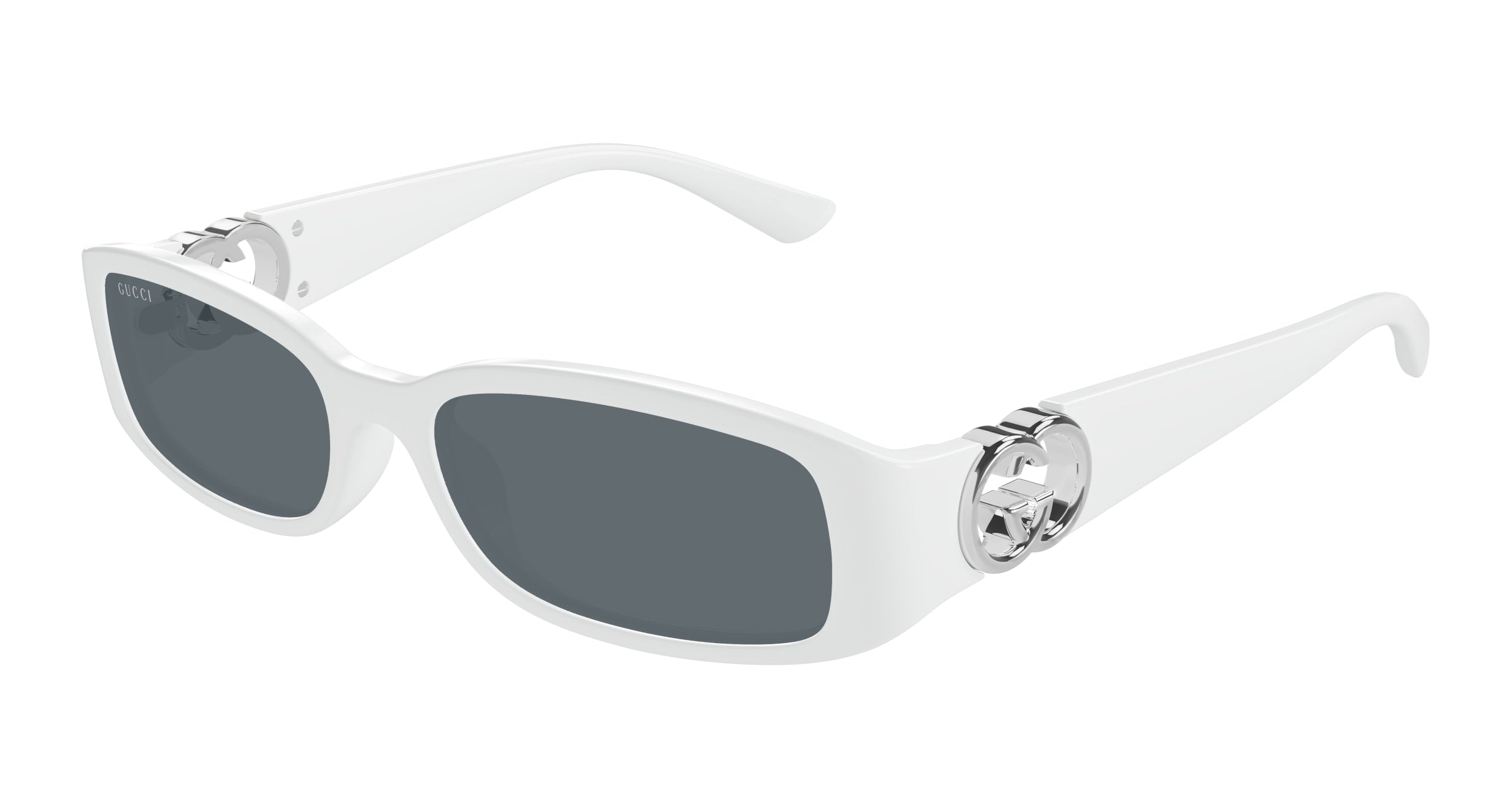 Gucci Donna Gucci GG1661S 003 Occhiali da sole Iniettato Bianco Grigio Squadrata