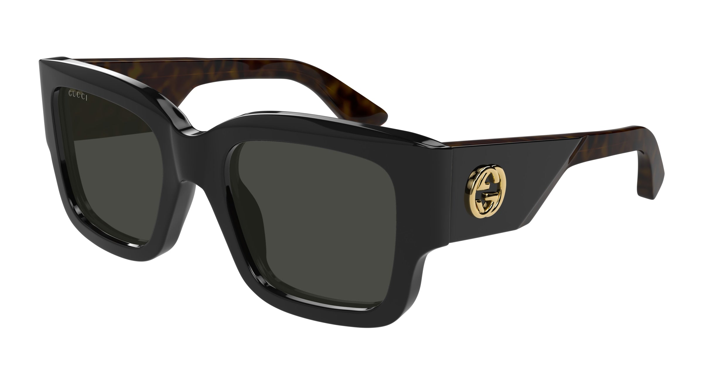 Gucci Donna Gucci GG1663S 001 Occhiali da sole Acetato Nero Grigio Squadrata
