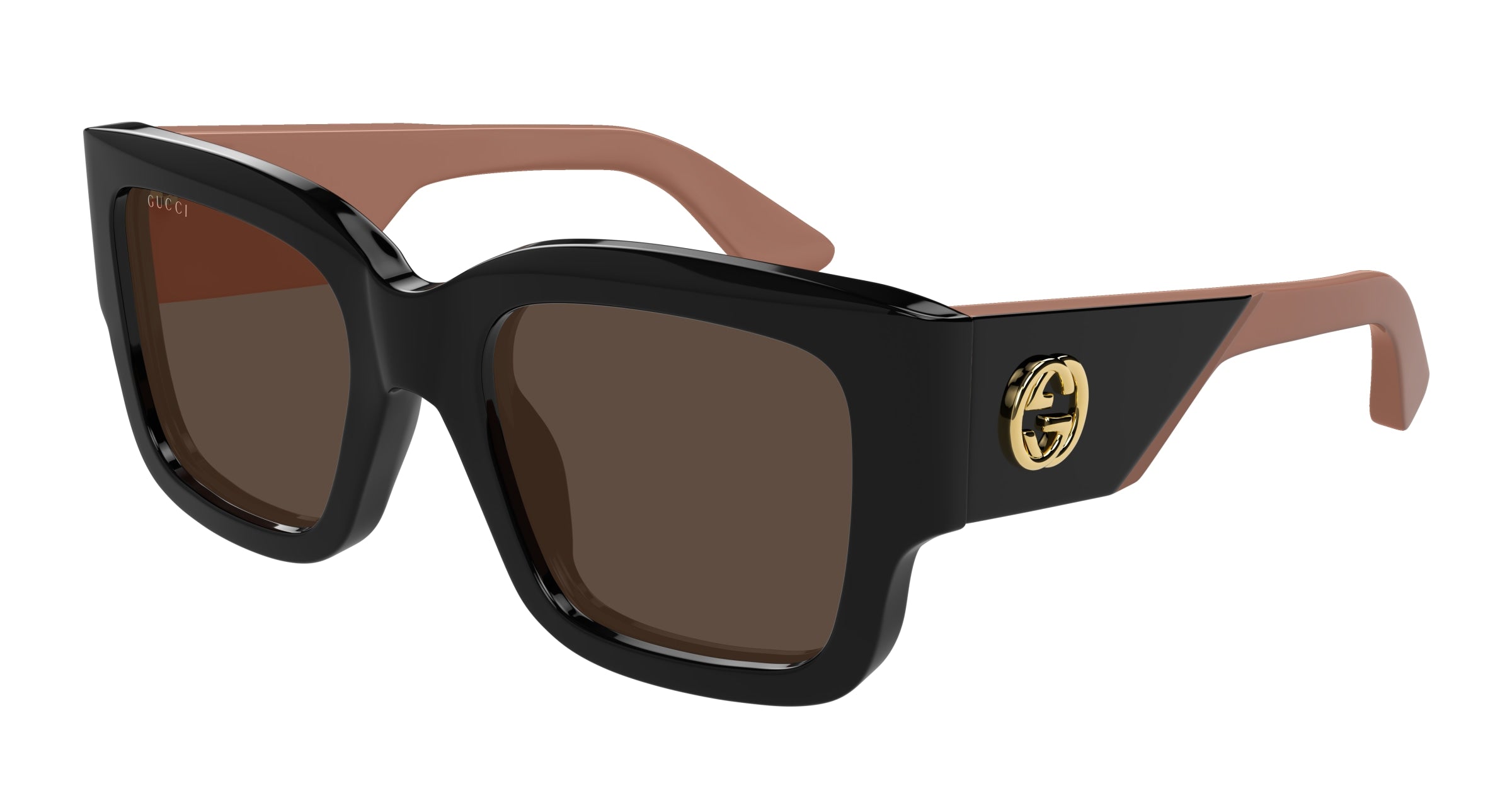 Gucci Donna Gucci GG1663S 004 Occhiali da sole Acetato Nero Marrone Squadrata