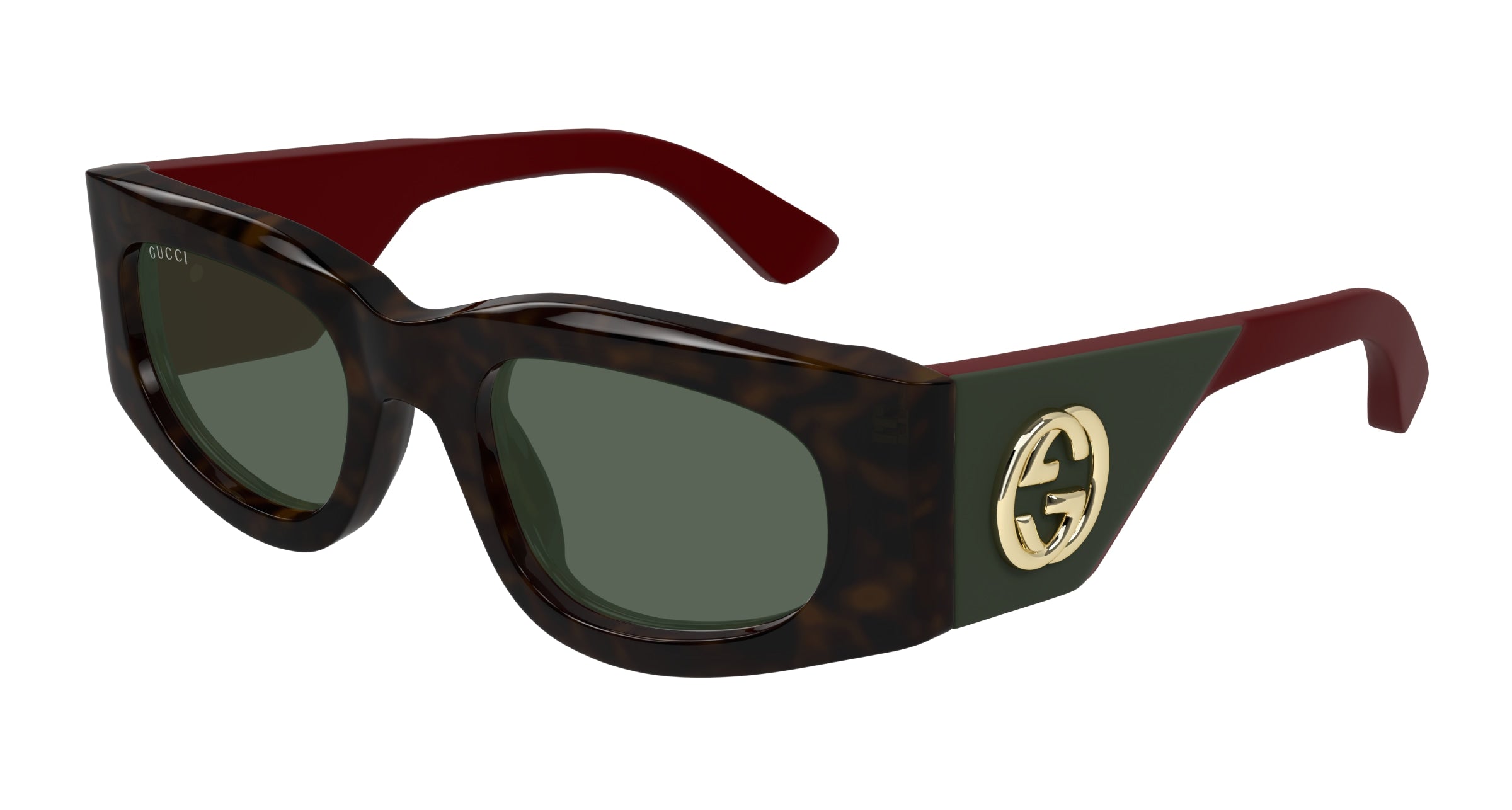 Gucci Donna Gucci GG1664S 002 Occhiali da sole Acetato Havana Verde Squadrata Gucci Donna Gucci GG1664S 002 Occhiali da sole Acetato Havana Verde Squadrata