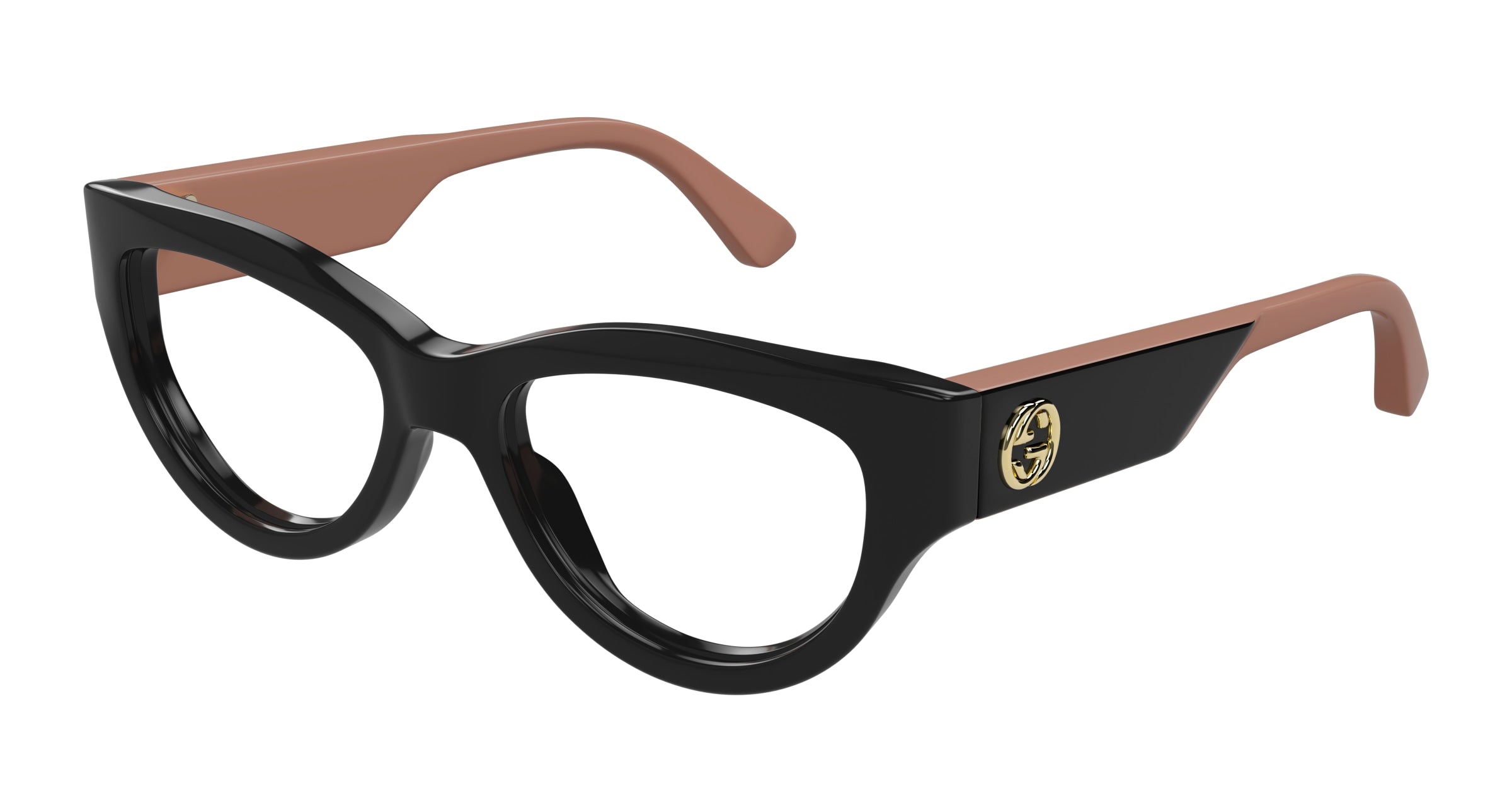 Gucci Donna Gucci GG1665O 008 Montature da vista Acetato Nero Trasparente Cat Eye