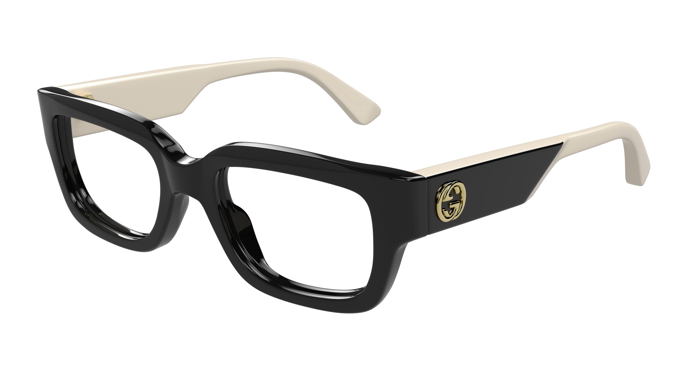 Gucci Donna Gucci GG1666O 005 Montature da vista Acetato Nero Trasparente Cat Eye