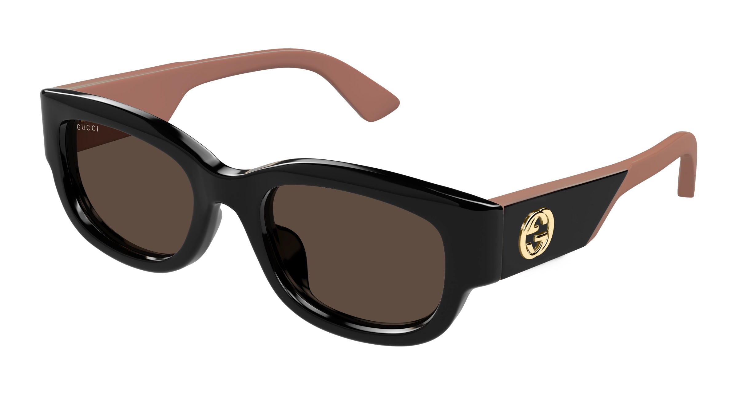 Gucci Donna Gucci GG1667SK 004 Occhiali da sole Acetato Nero Marrone Rotonda
