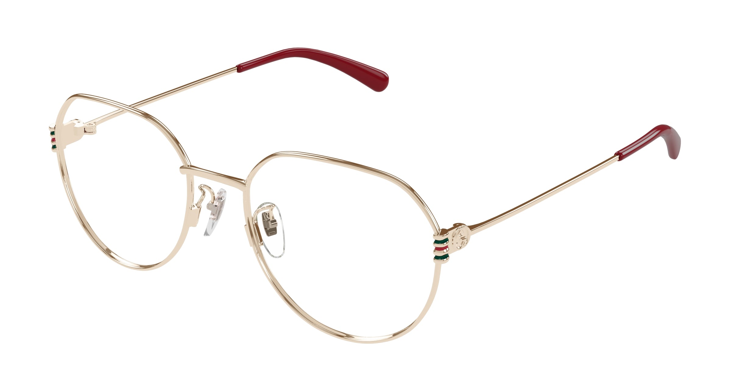 Gucci Donna Gucci GG1675OK 003 Montature da vista Metallo Oro Trasparente Rotonda