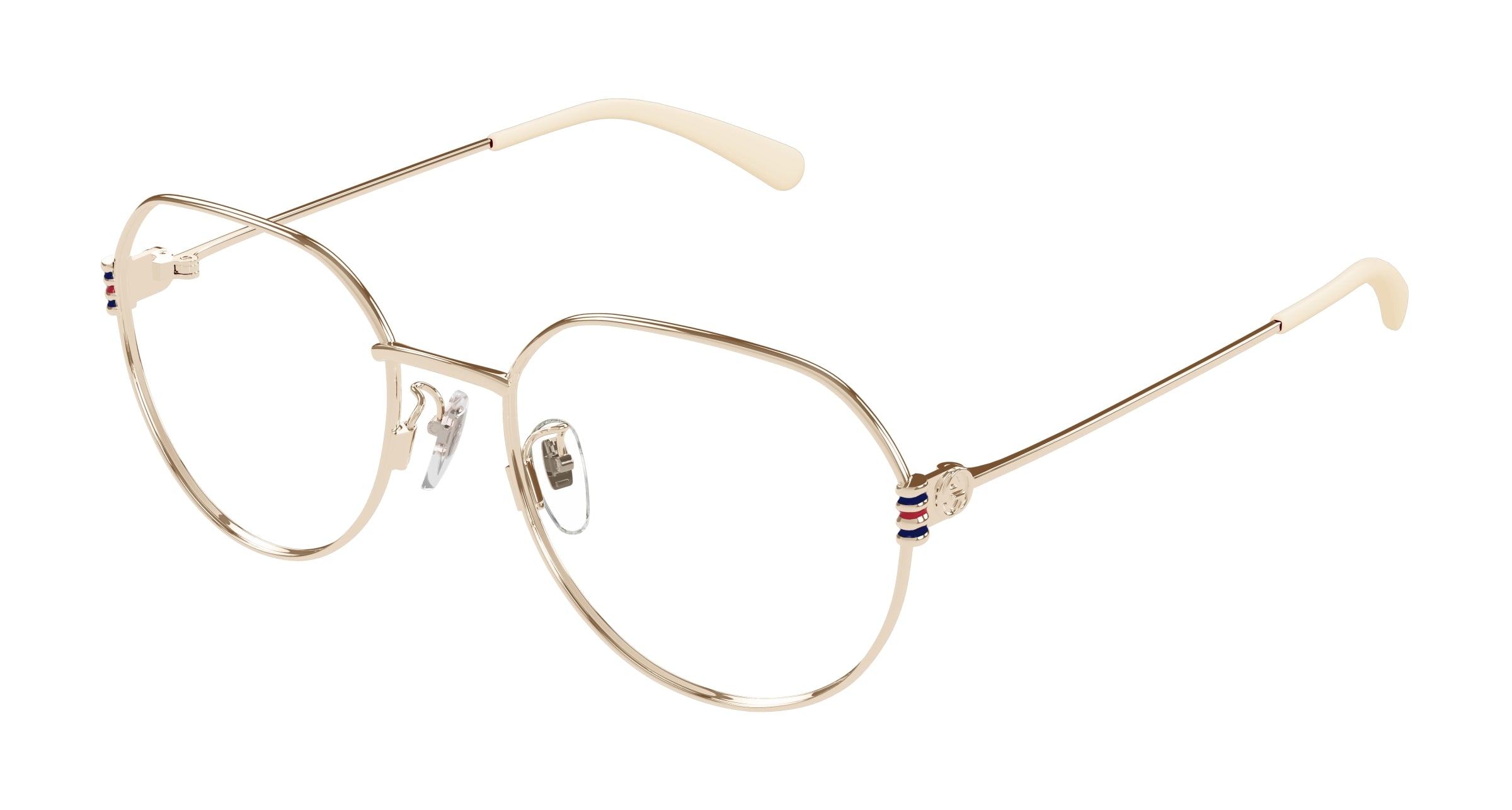 Gucci Donna Gucci GG1675OK 004 Montature da vista Metallo Oro Trasparente Rotonda