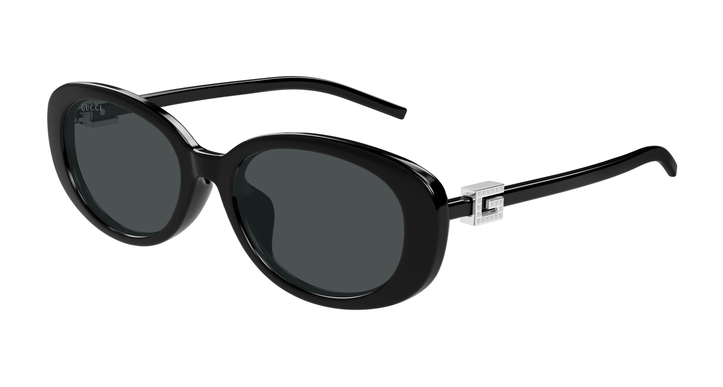 Gucci Donna Gucci GG1684SA 002 Occhiali da sole Iniettato Nero Grigio Rotonda