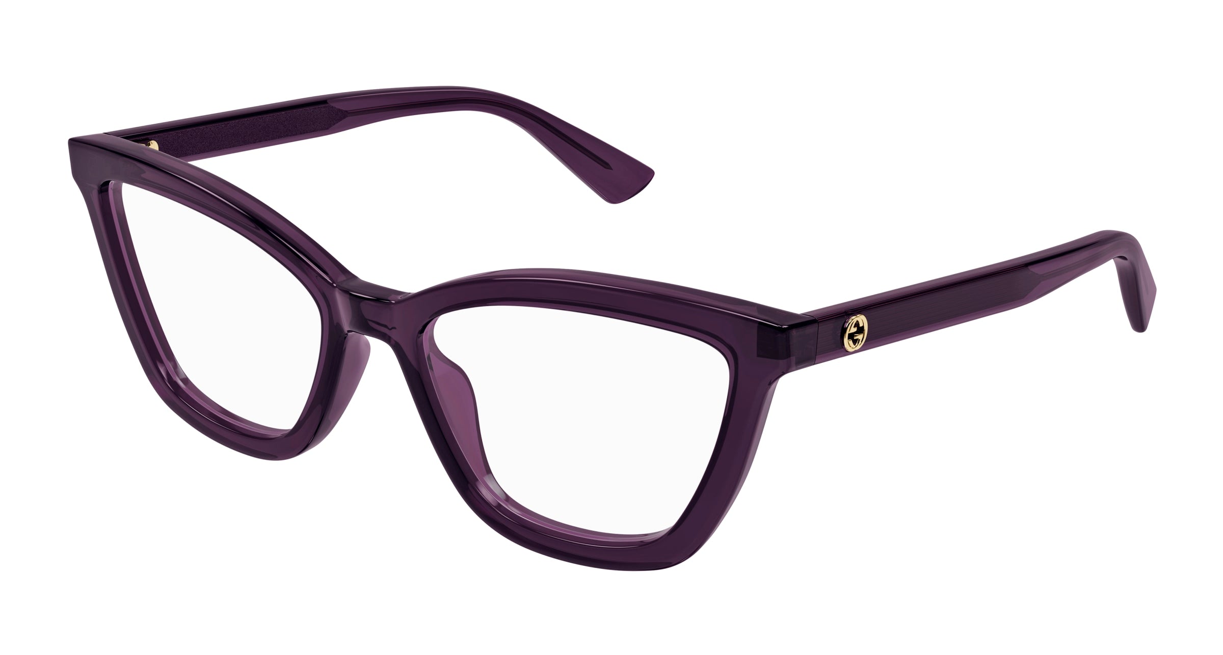 Gucci Donna Gucci GG1686O 011 Montature da vista Acetato Viola Trasparente Rotonda
