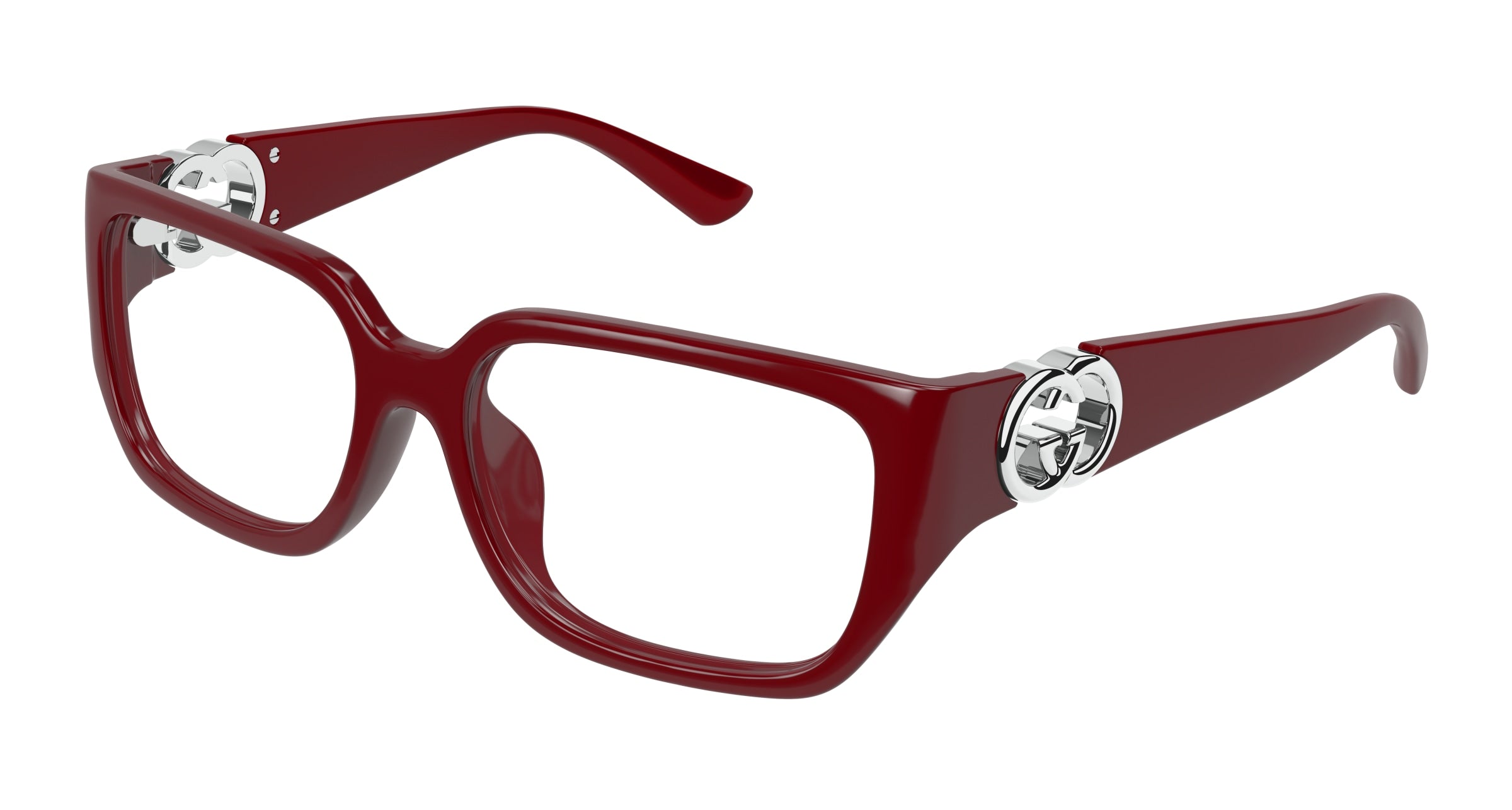 Gucci Donna Gucci GG1694OA 003 Montature da vista Iniettato Bordeaux Trasparente Squadrata