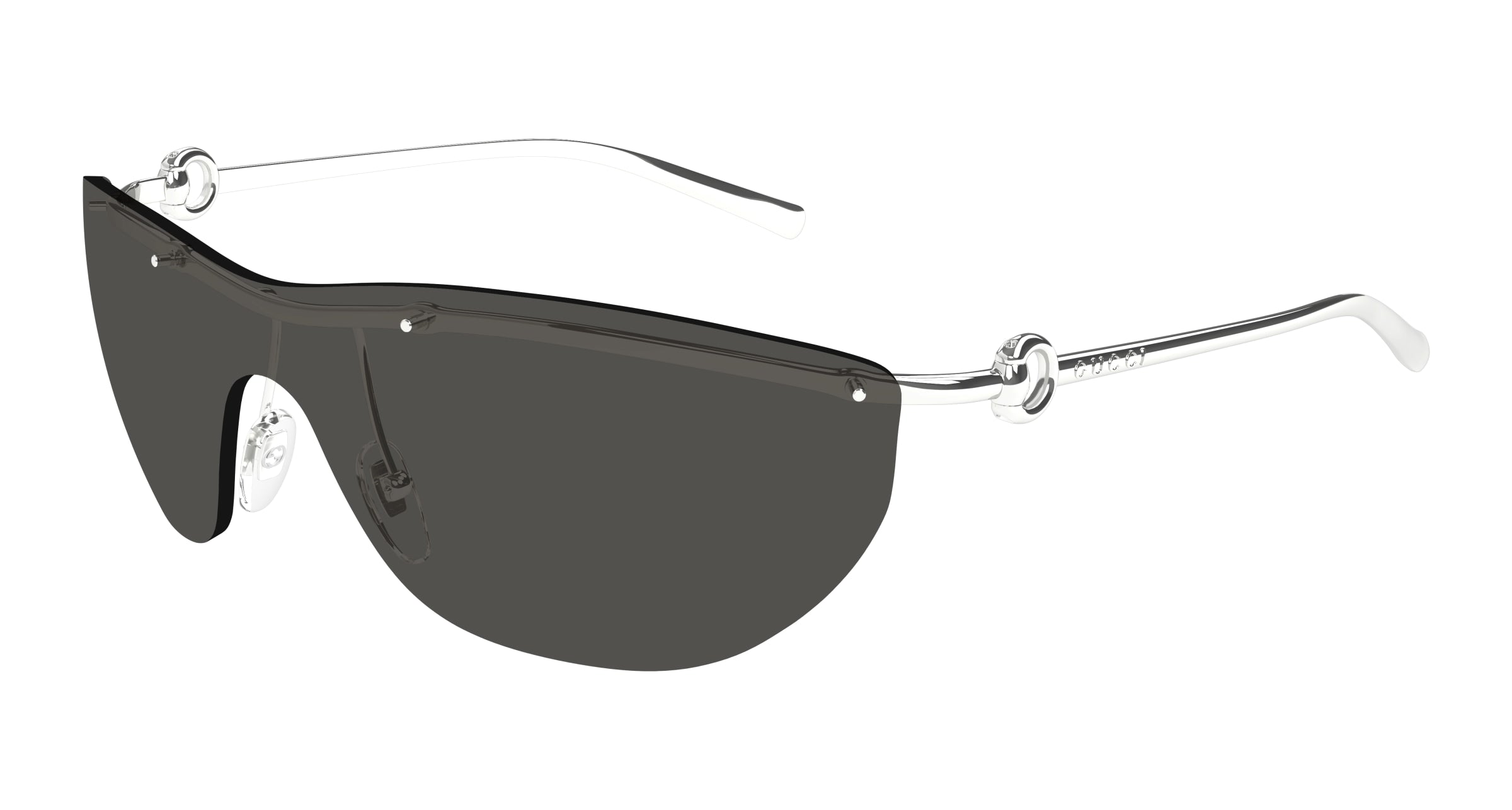 Gucci Donna Gucci GG1700S 001 Occhiali da sole Metallo Argento Grigio Maschera
