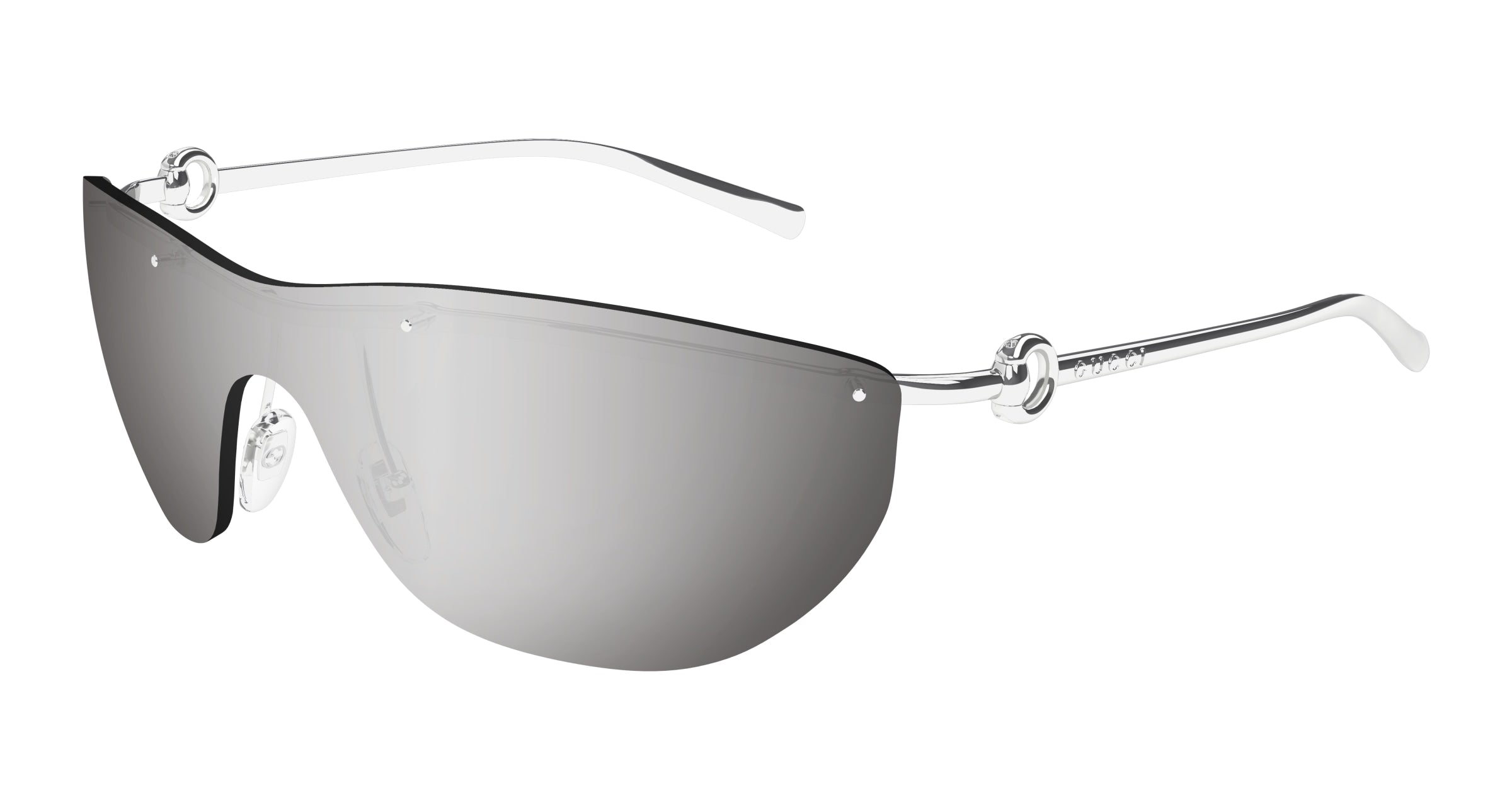 Gucci Donna Gucci GG1700S 002 Occhiali da sole Metallo Argento Argento Maschera Gucci Donna Gucci GG1700S 002 Occhiali da sole Metallo Argento Argento Maschera