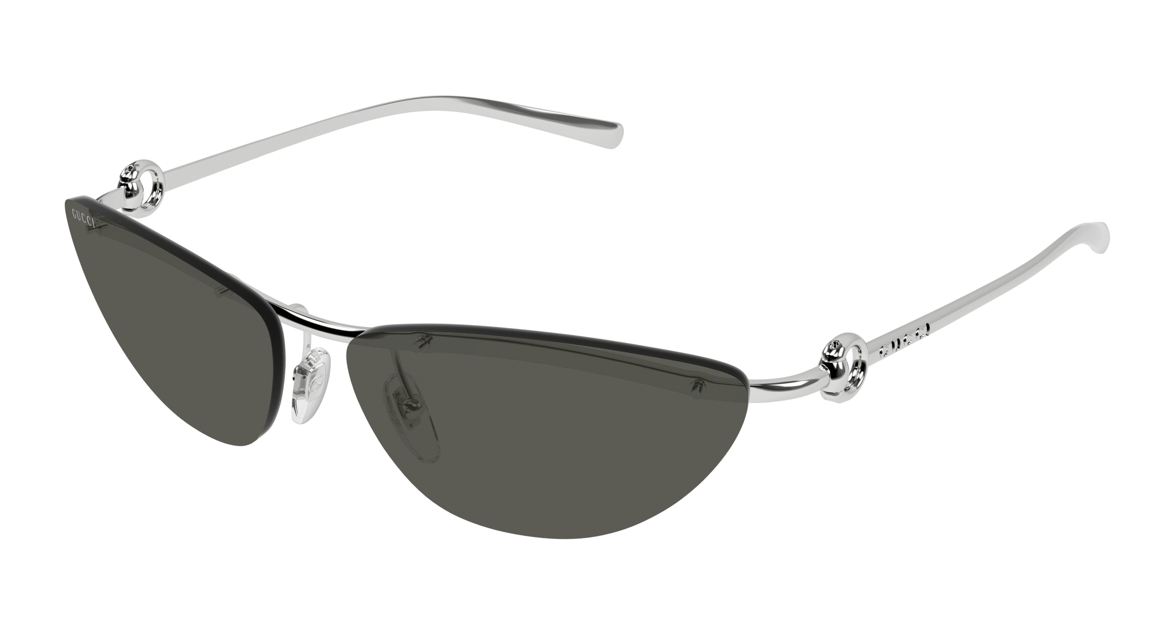 Gucci Donna Gucci GG1701S 001 Occhiali da sole Metallo Argento Grigio Cat Eye Gucci Donna Gucci GG1701S 001 Occhiali da sole Metallo Argento Grigio Cat Eye