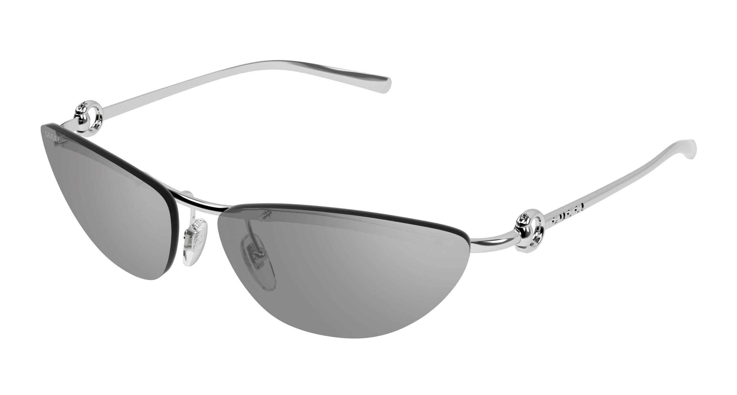 Gucci Donna Gucci GG1701S 002 Occhiali da sole Metallo Argento Grigio Cat Eye