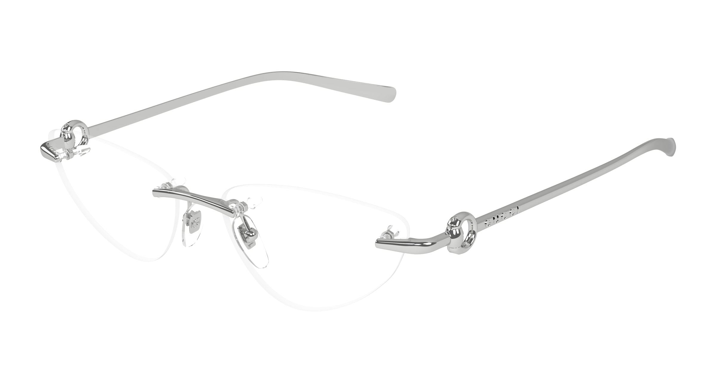 Gucci Donna Gucci GG1702O 001 Montature da vista Metallo Argento Trasparente Cat Eye