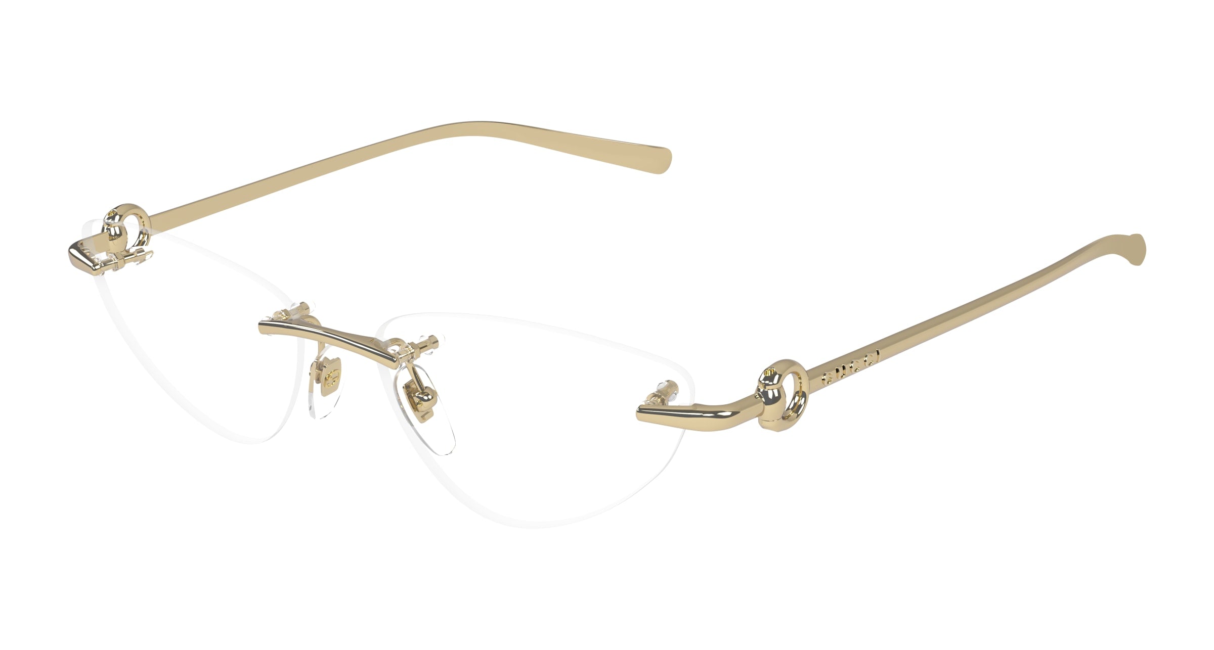 Gucci Donna Gucci GG1702O 002 Montature da vista Metallo Oro Trasparente Cat Eye