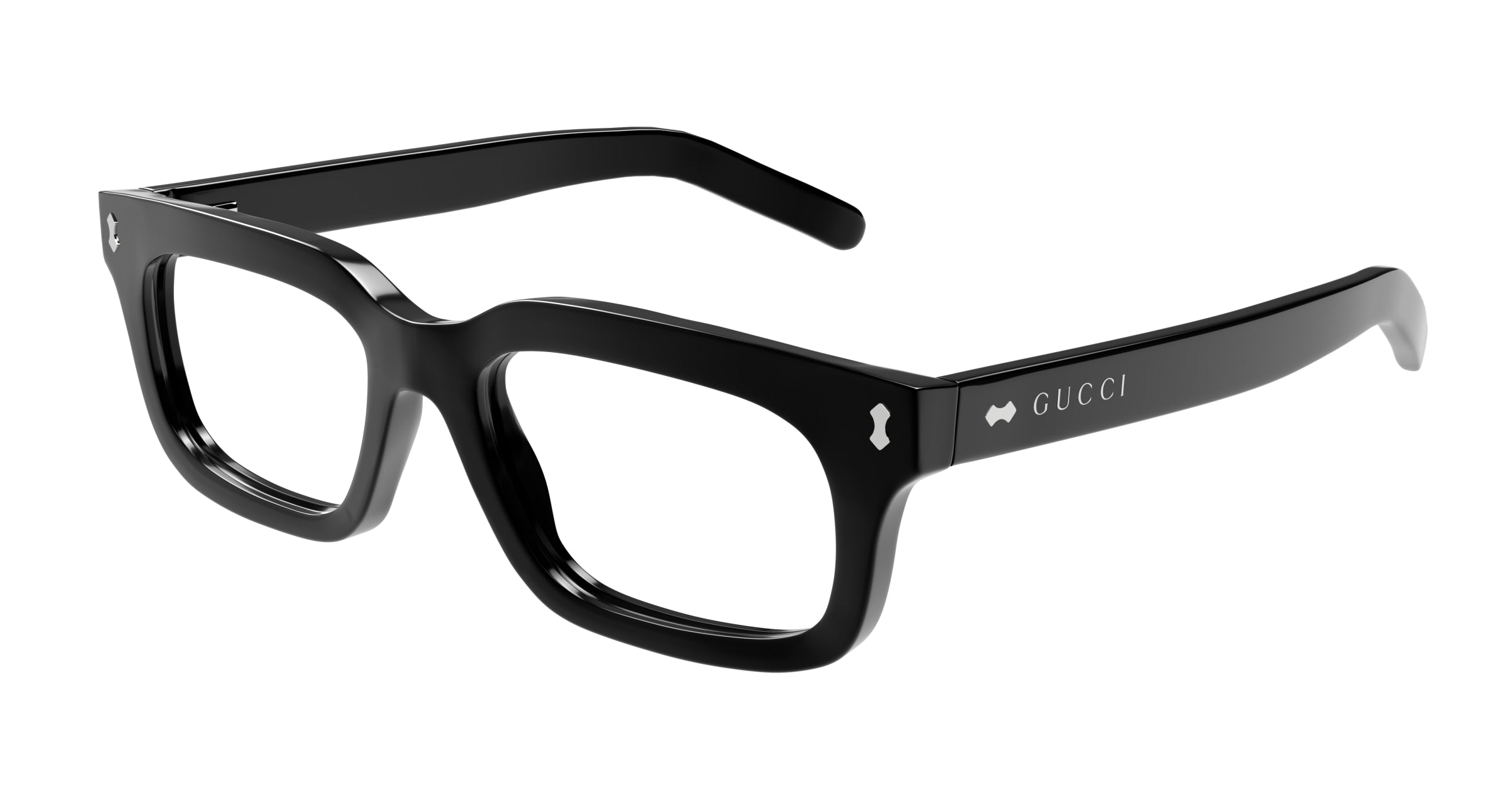 Gucci Donna Gucci GG1711S 001 Occhiali da sole Acetato Nero Trasparente Squadrata