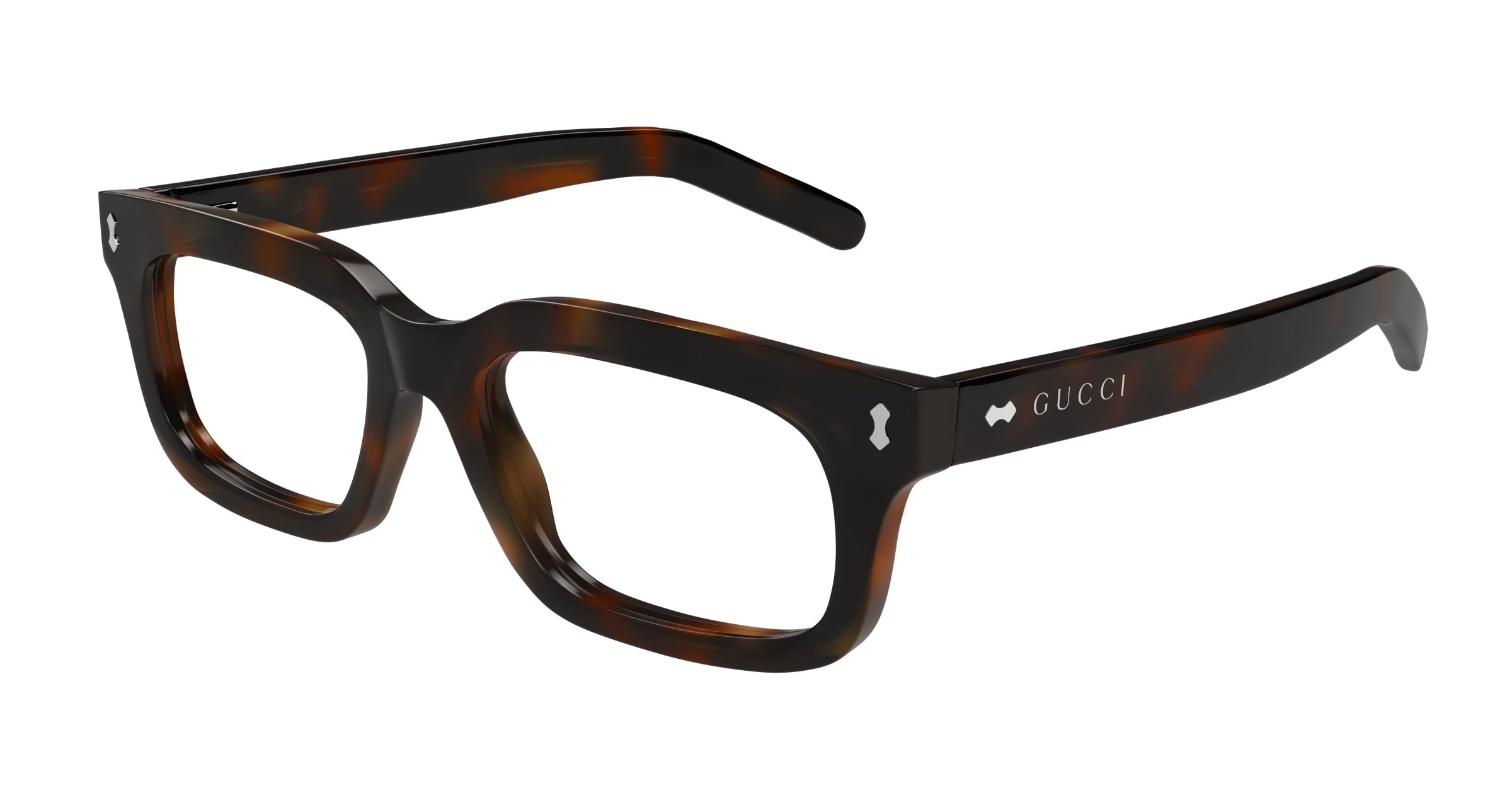 Gucci Donna Gucci GG1711S 002 Occhiali da sole Acetato Havana Trasparente Squadrata