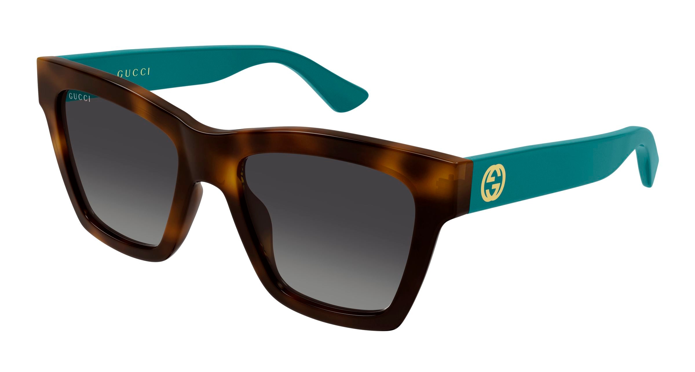 Gucci Donna Gucci GG1714S 011 Occhiali da sole Iniettato Havana Grigio Cat Eye Sfumato Gucci Donna Gucci GG1714S 011 Occhiali da sole Iniettato Havana Grigio Cat Eye Sfumato