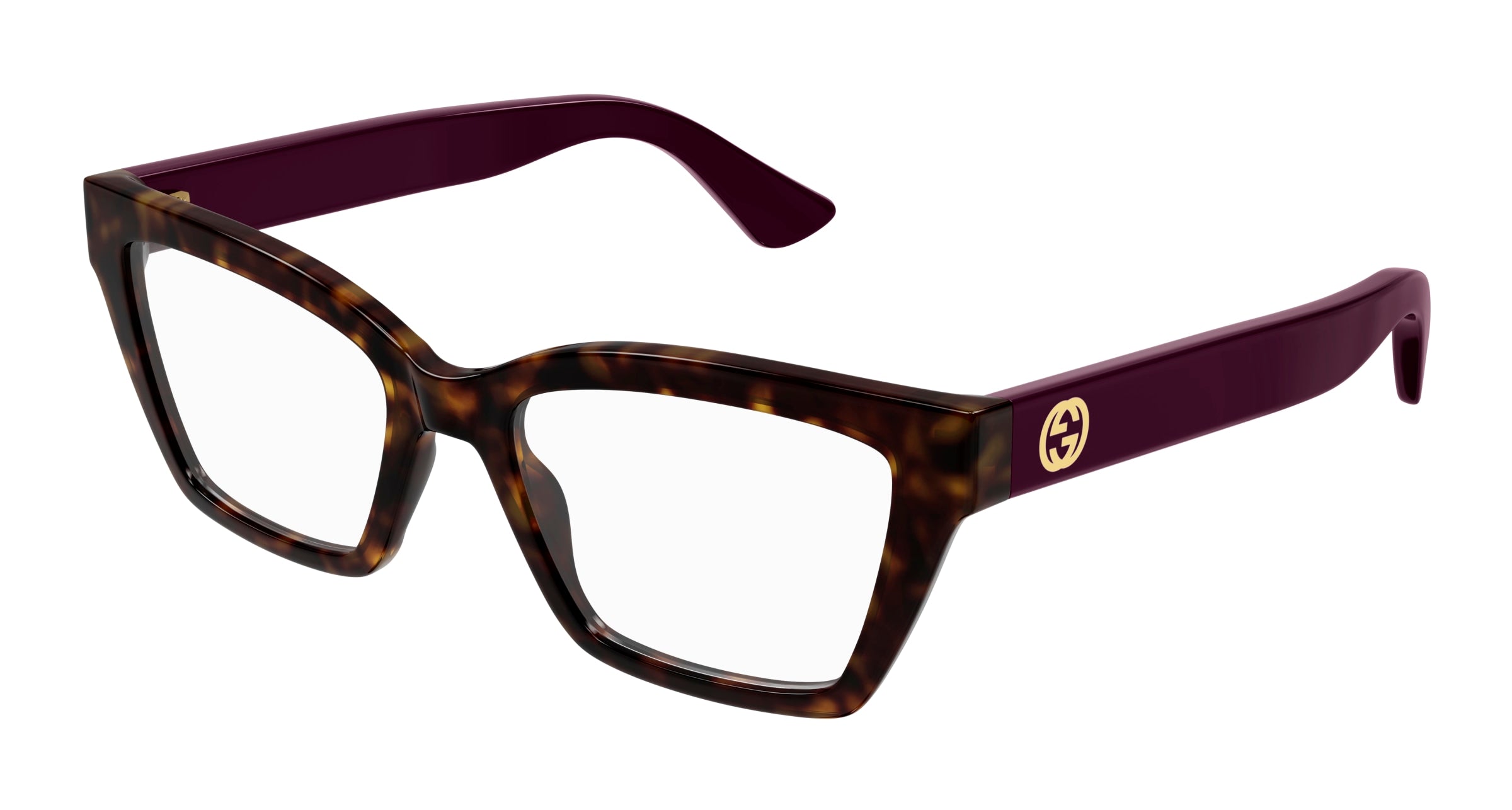 Gucci Donna Gucci GG1715O 007 Montature da vista Iniettato Havana Trasparente Cat Eye