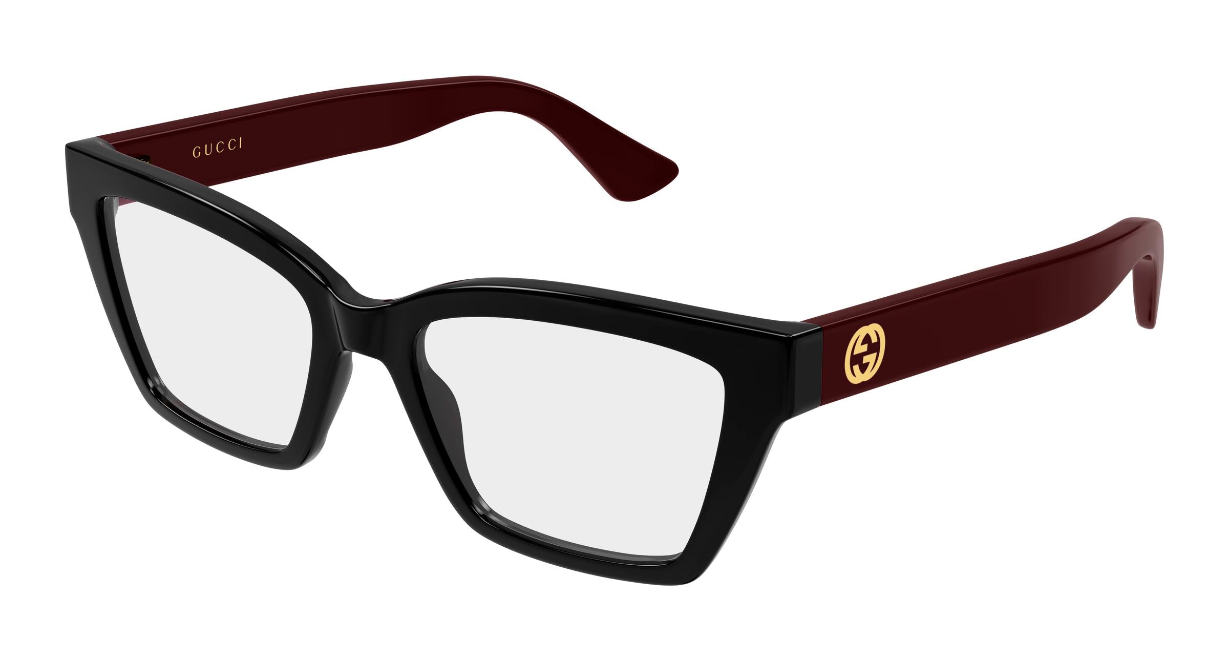 Gucci Donna Gucci GG1715O 011 Montature da vista Iniettato Nero Trasparente Cat Eye Gucci Donna Gucci GG1715O 011 Montature da vista Iniettato Nero Trasparente Cat Eye