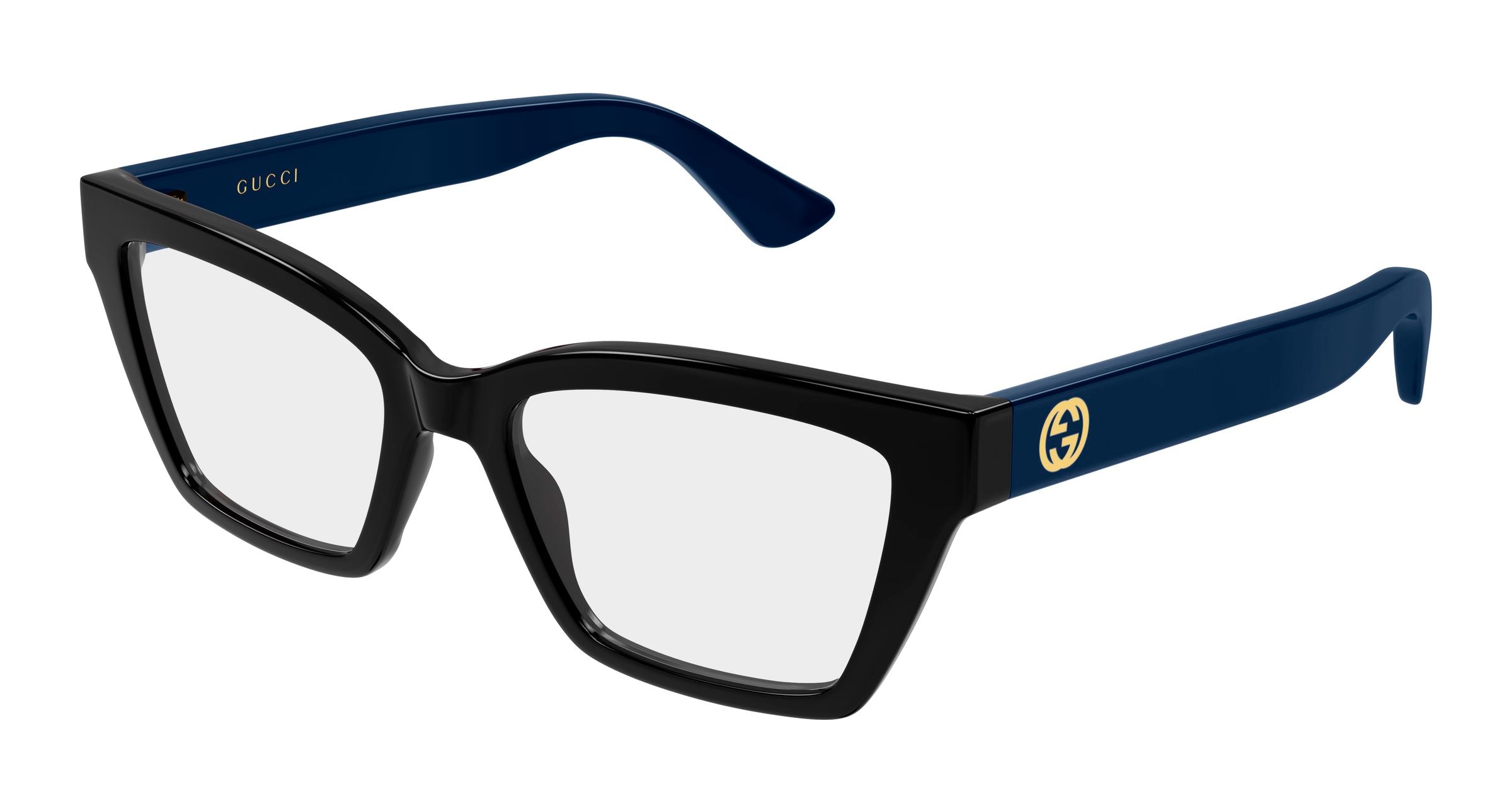 Gucci Donna Gucci GG1715O 012 Montature da vista Iniettato Nero Trasparente Cat Eye