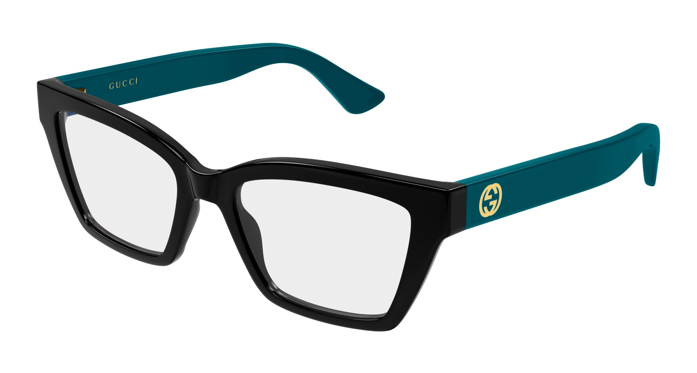 Gucci Donna Gucci GG1715O 013 Montature da vista Iniettato Nero Trasparente Cat Eye