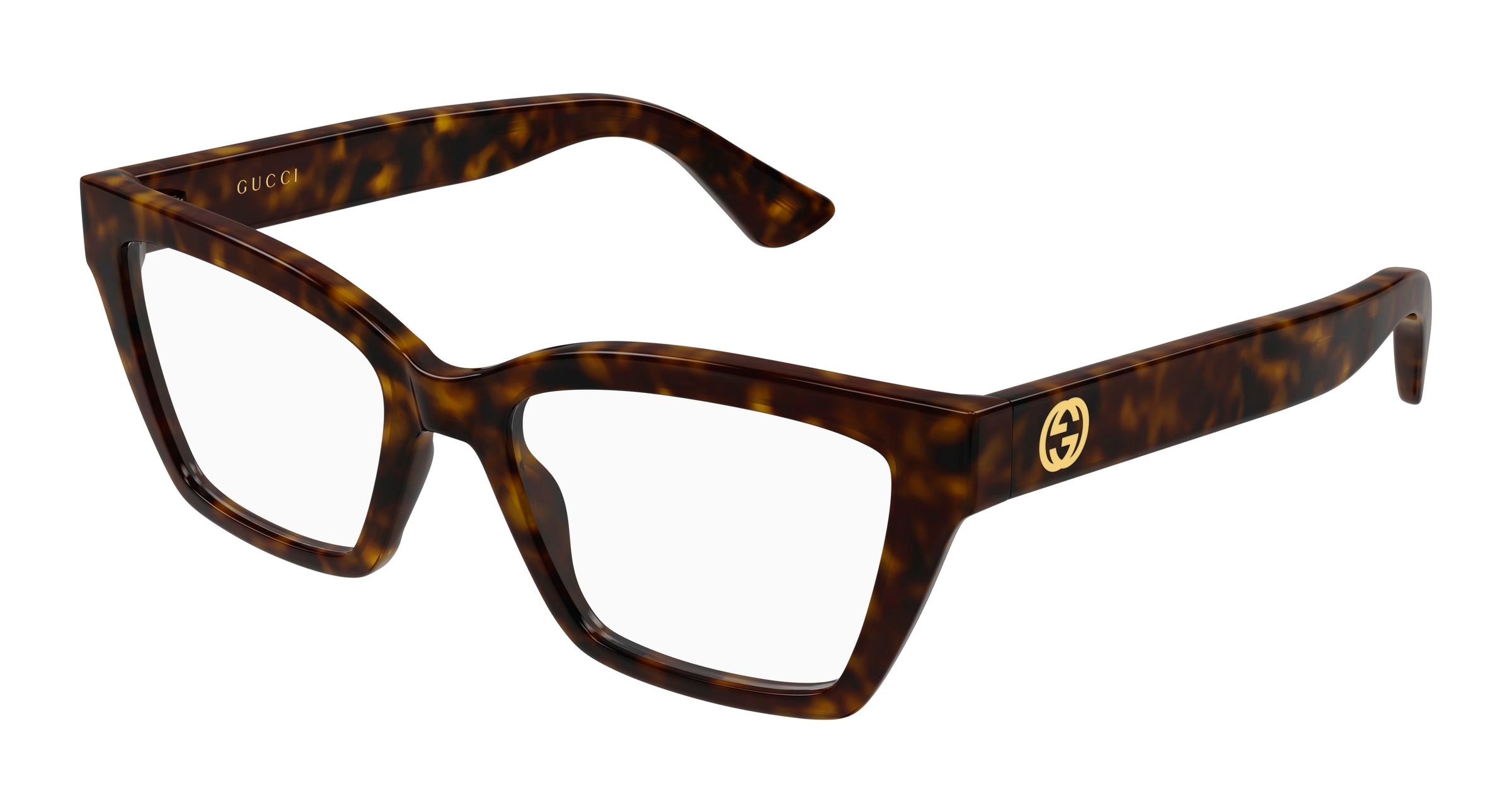 Gucci Donna Gucci GG1715O 015 Montature da vista Iniettato Havana Trasparente Cat Eye Gucci Donna Gucci GG1715O 015 Montature da vista Iniettato Havana Trasparente Cat Eye