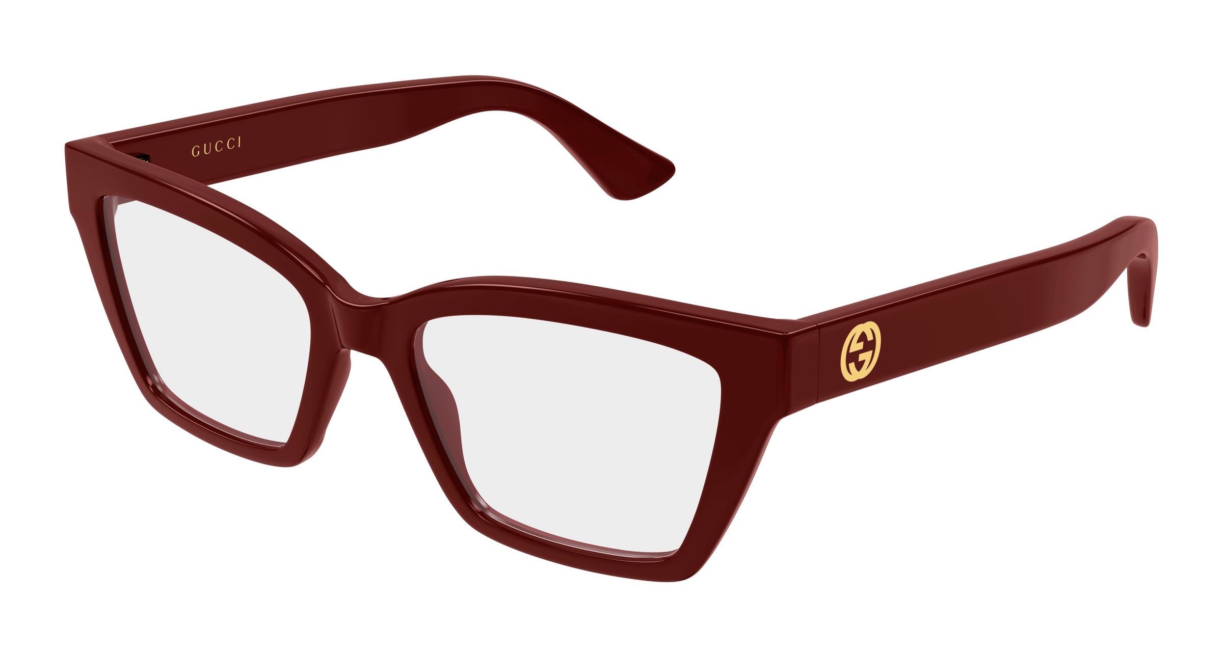 Gucci Donna Gucci GG1715O 016 Montature da vista Iniettato Bordeaux Trasparente Cat Eye Gucci Donna Gucci GG1715O 016 Montature da vista Iniettato Bordeaux Trasparente Cat Eye