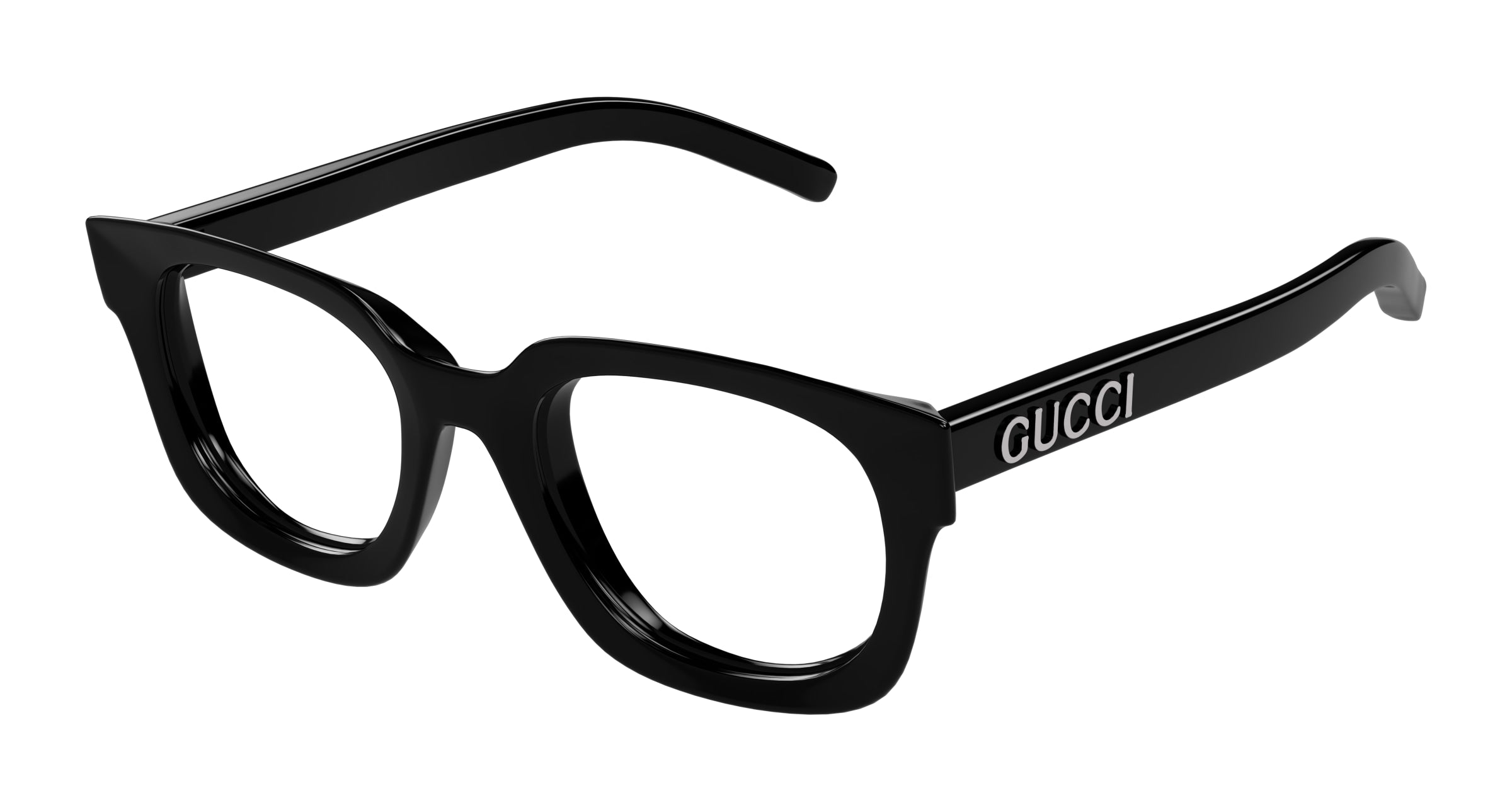Gucci Donna Gucci GG1721O 001 Montature da vista Iniettato Nero Trasparente Squadrata
