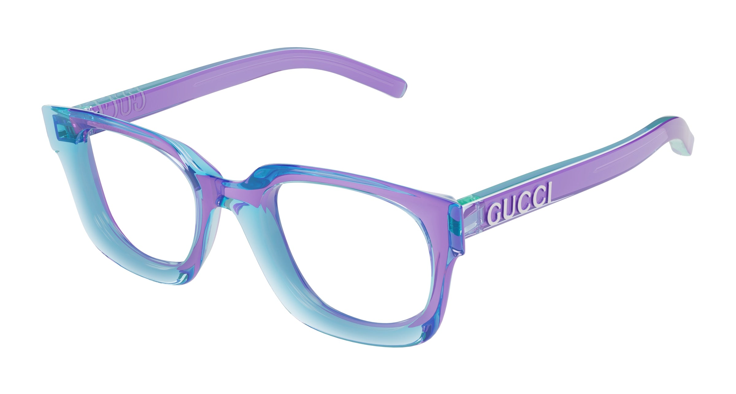 Gucci Donna Gucci GG1721O 003 Montature da vista Iniettato Viola Trasparente Squadrata Gucci Donna Gucci GG1721O 003 Montature da vista Iniettato Viola Trasparente Squadrata