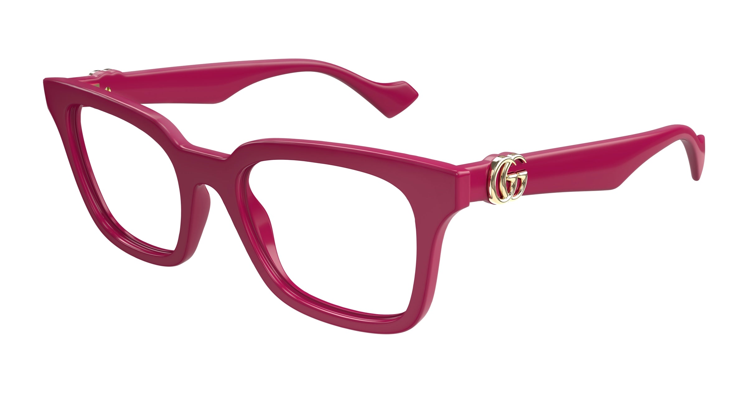 Gucci Donna Gucci GG1728O 004 Montature da vista Iniettato Rosso Trasparente Squadrata
