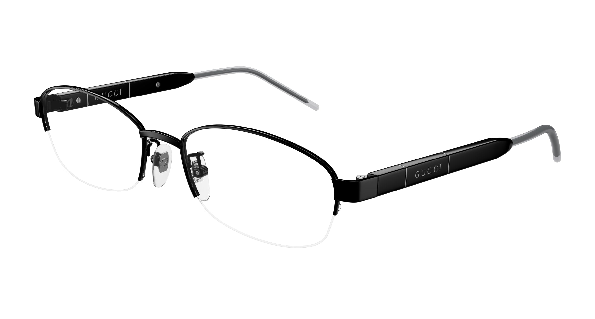 Gucci Donna Gucci GG1742OJ 001 Montature da vista Titanio Nero Trasparente Rotonda