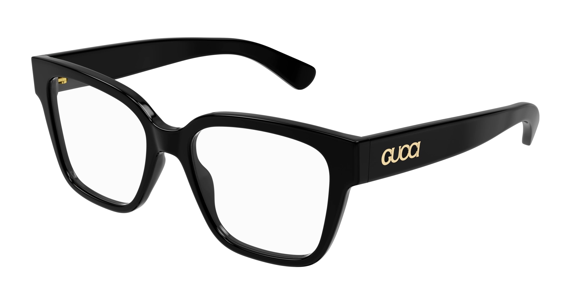 Gucci Donna Gucci GG1791O 001 Montature da vista Acetato Nero Trasparente Squadrata
