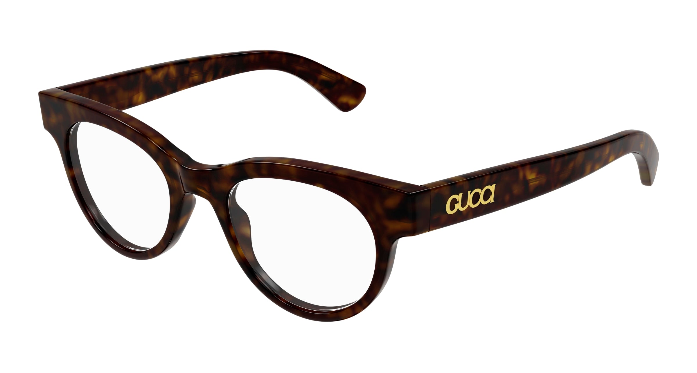 Gucci Donna Gucci GG1792O 002 Montature da vista Acetato Havana Trasparente Rotonda