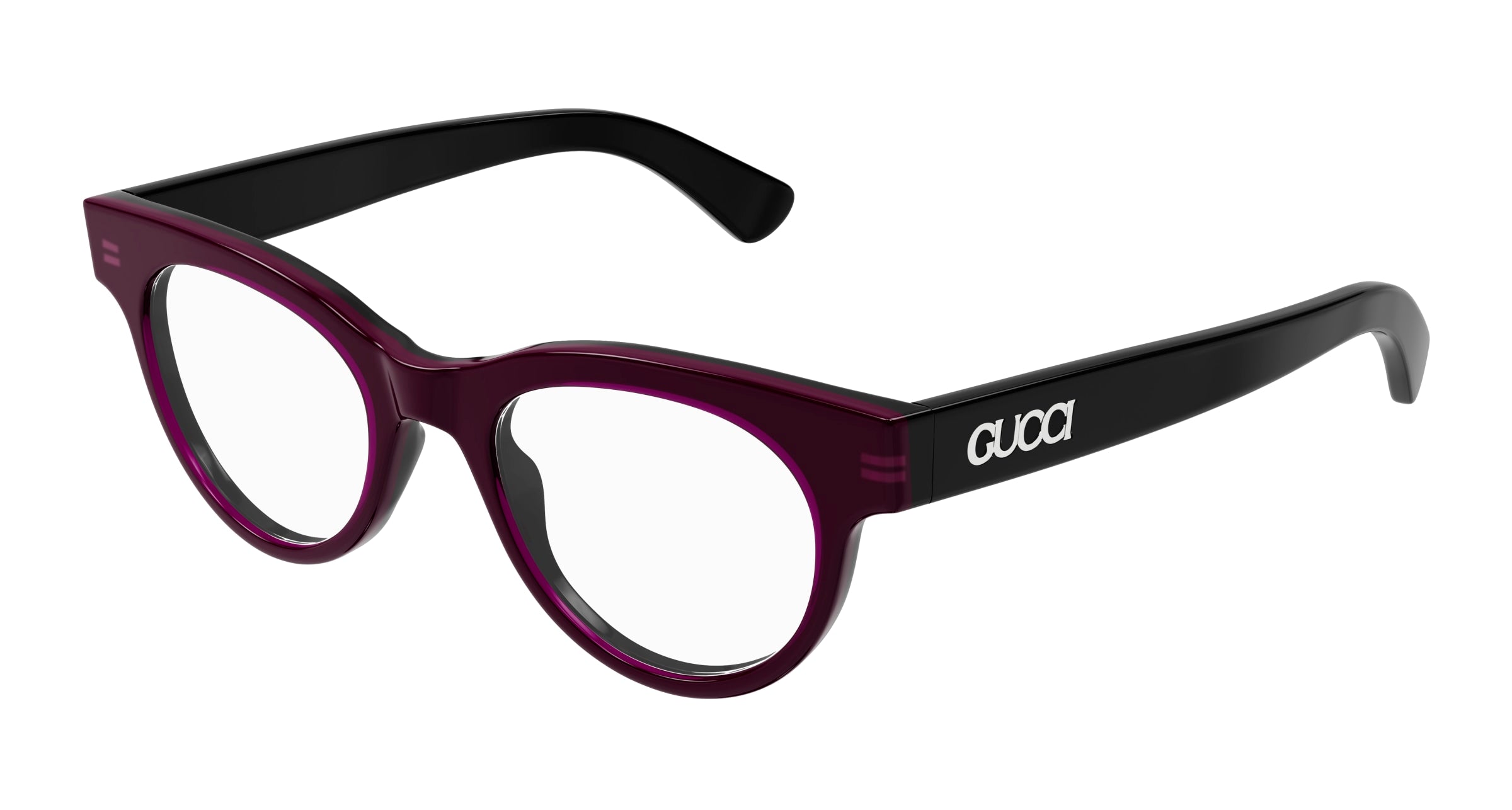 Gucci Donna Gucci GG1792O 003 Montature da vista Acetato Nero Trasparente Rotonda