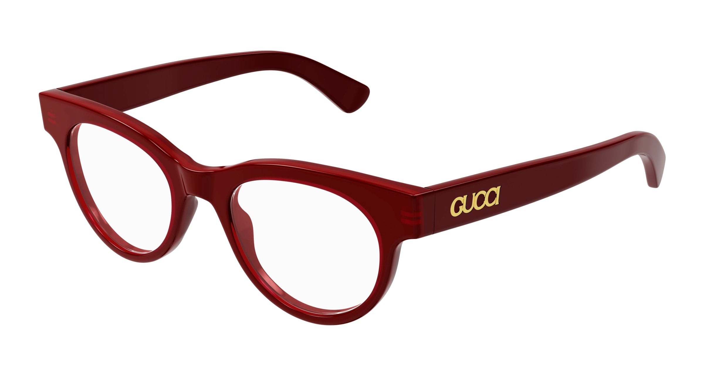 Gucci Donna Gucci GG1792O 004 Montature da vista Acetato Rosso Trasparente Rotonda