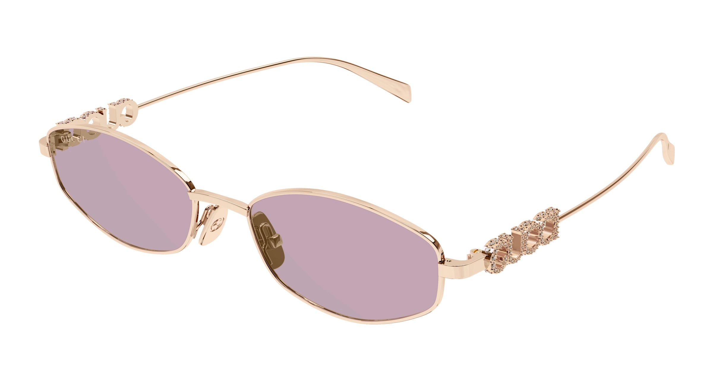 Gucci Donna Gucci GG1802S 003 Occhiali da sole Metallo Oro Viola Rotonda Gucci Donna Gucci GG1802S 003 Occhiali da sole Metallo Oro Viola Rotonda