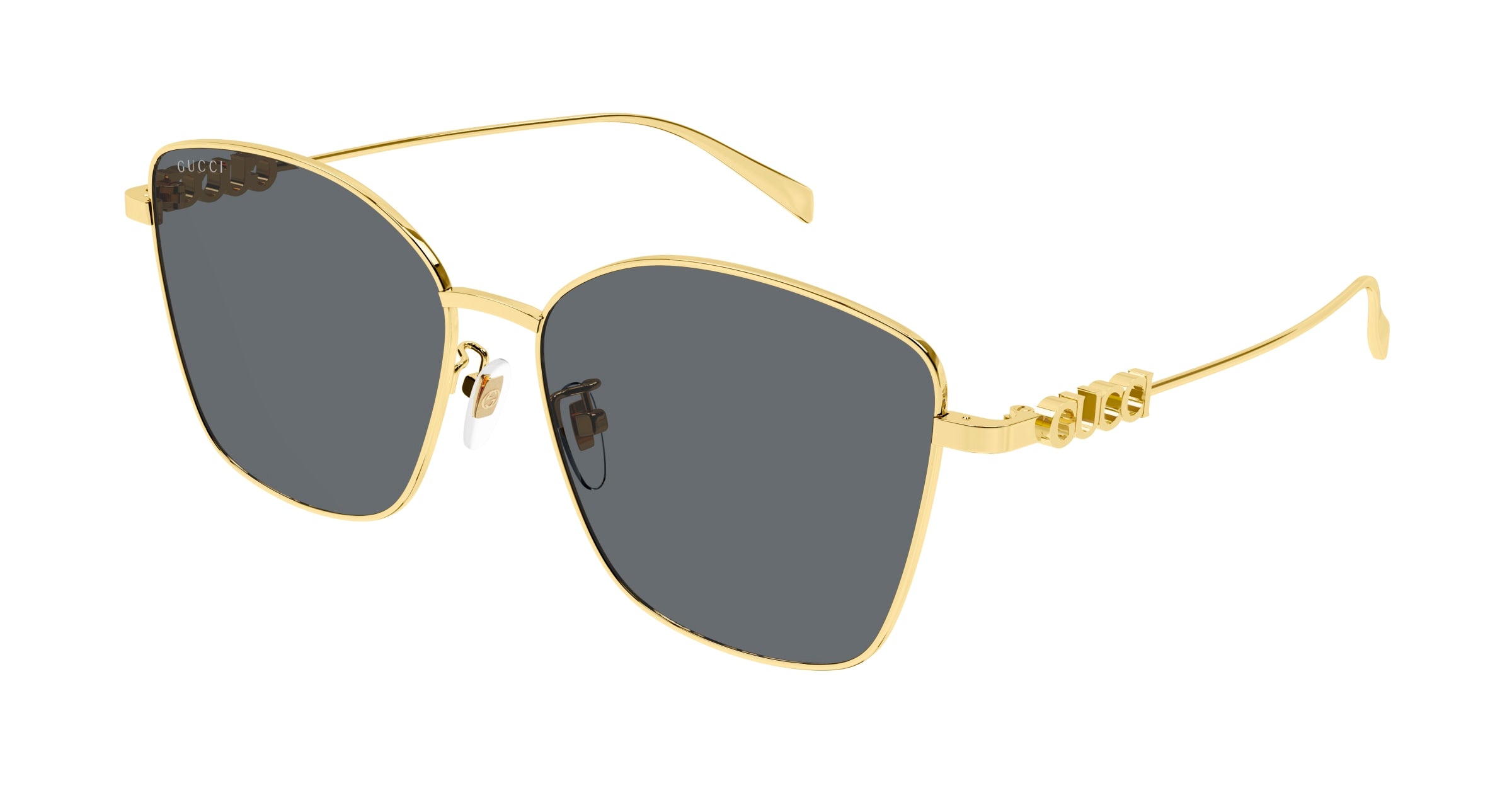 Gucci Donna Gucci GG1805SA 001 Occhiali da sole Metallo Oro Grigio Farfalla Gucci Donna Gucci GG1805SA 001 Occhiali da sole Metallo Oro Grigio Farfalla