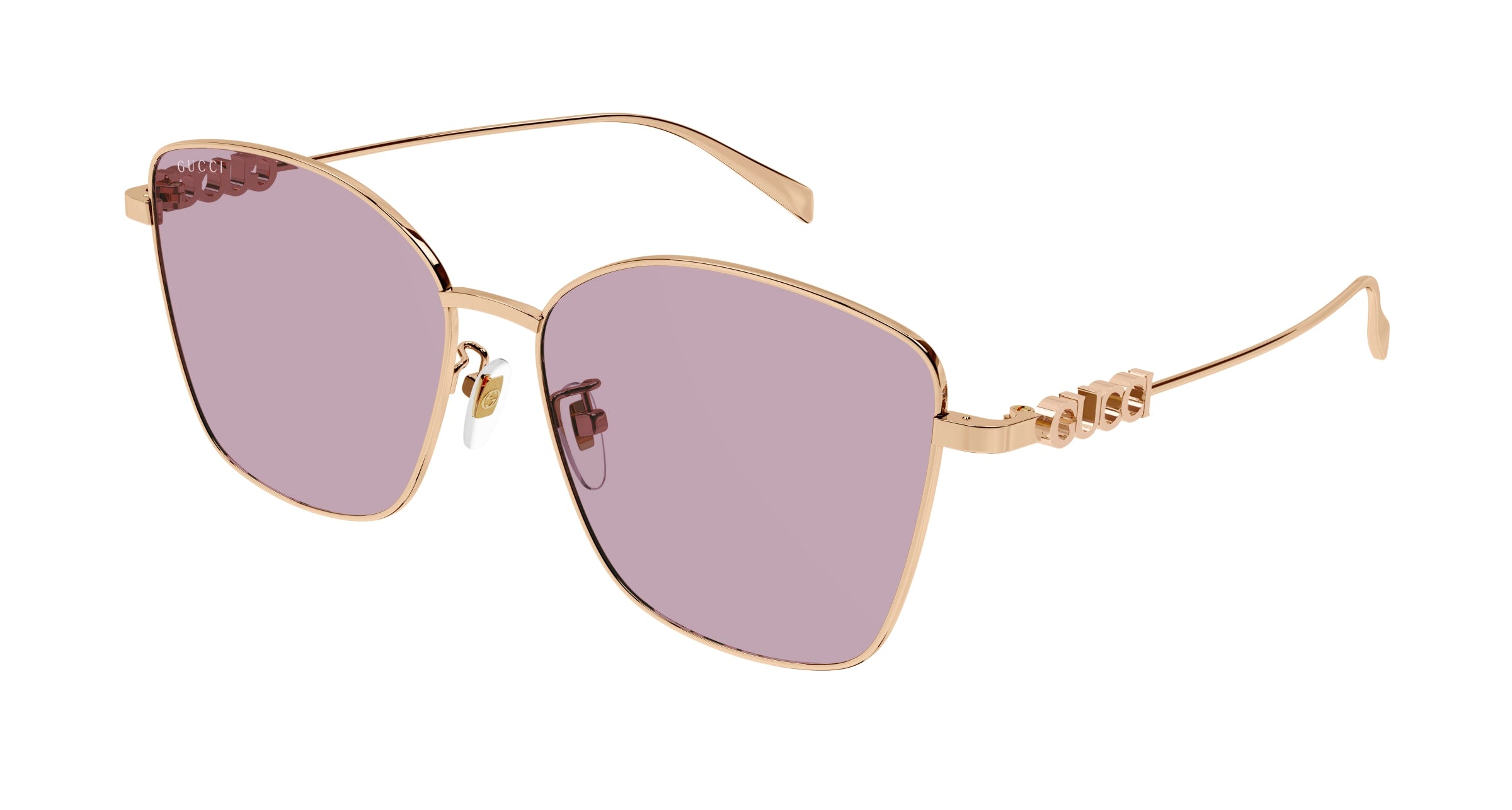 Gucci Donna Gucci GG1805SA 003 Occhiali da sole Metallo Oro Viola Farfalla