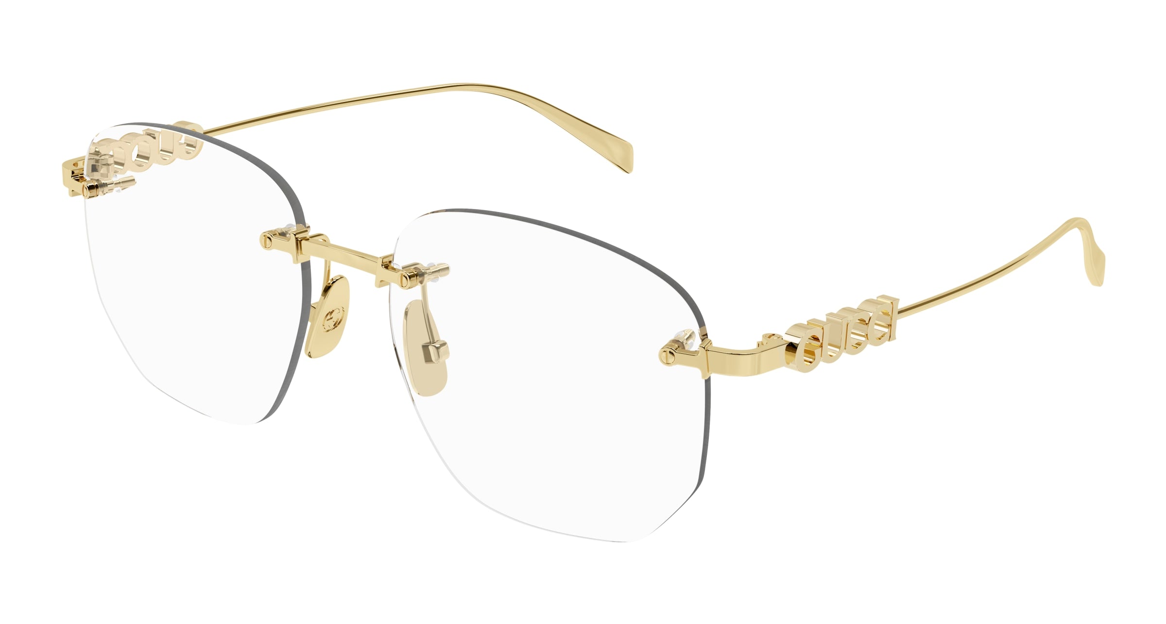 Gucci Donna Gucci GG1806O 002 Montature da vista Metallo Oro Trasparente Squadrata
