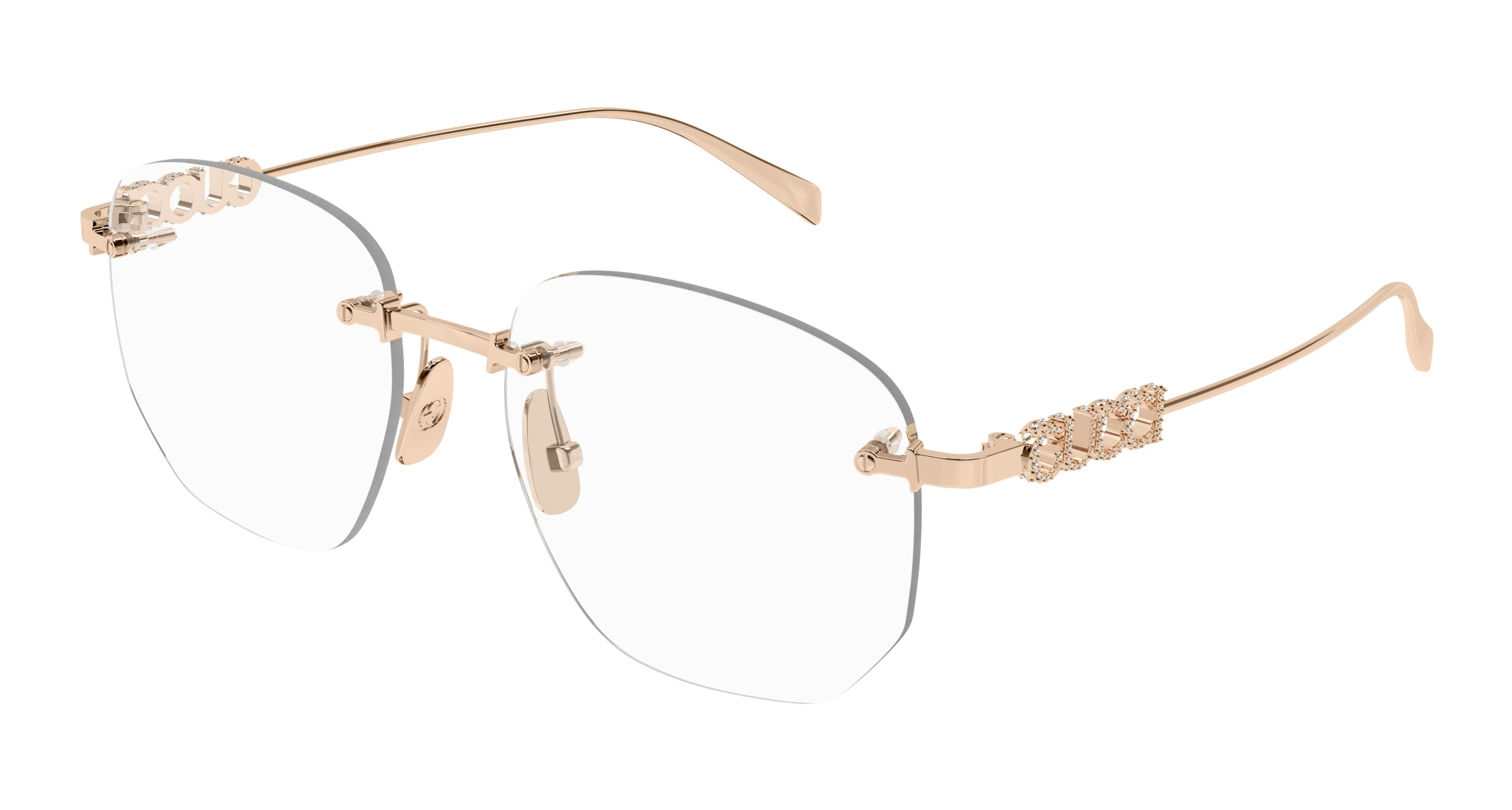 Gucci Donna Gucci GG1806O 003 Montature da vista Metallo Oro Trasparente Squadrata