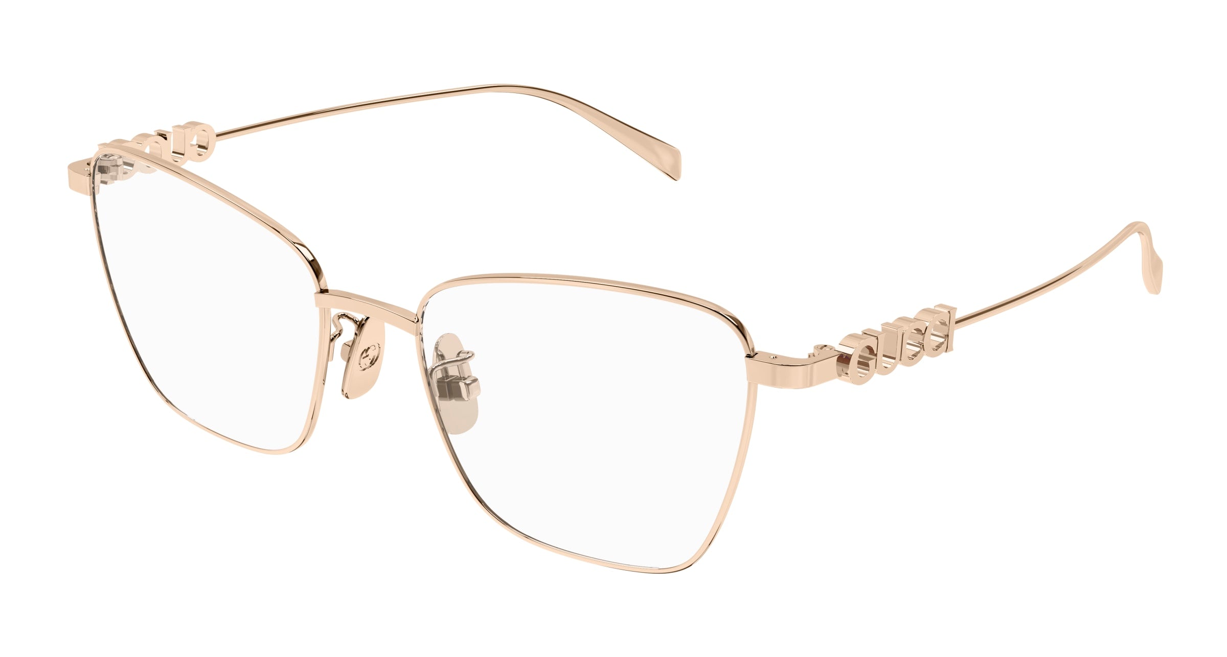 Gucci Donna Gucci GG1807O 002 Montature da vista Metallo Oro Trasparente Farfalla Gucci Donna Gucci GG1807O 002 Montature da vista Metallo Oro Trasparente Farfalla