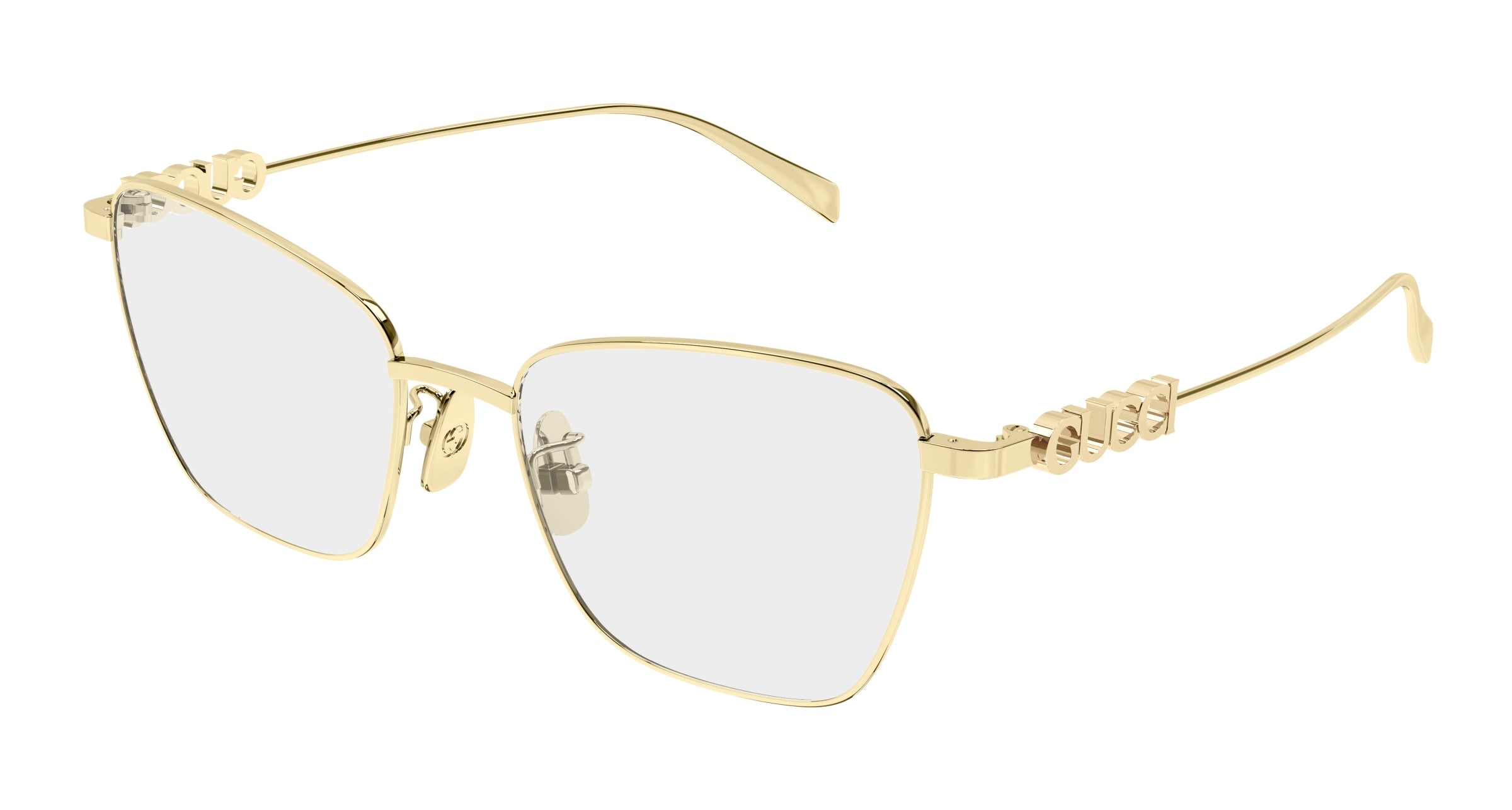 Gucci Donna Gucci GG1807O 003 Montature da vista Metallo Oro Trasparente Farfalla Gucci Donna Gucci GG1807O 003 Montature da vista Metallo Oro Trasparente Farfalla
