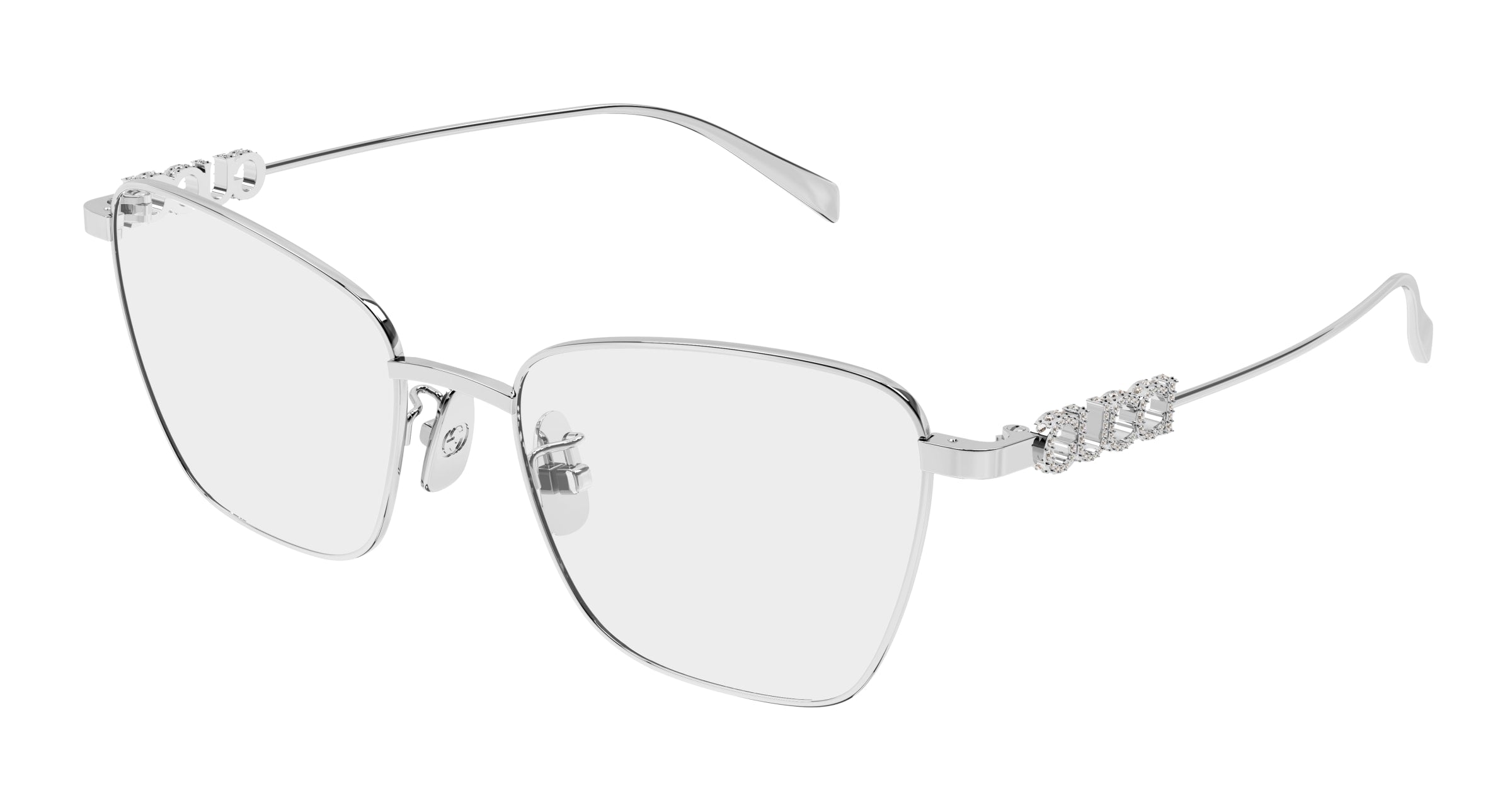 Gucci Donna Gucci GG1807O 004 Montature da vista Metallo Argento Trasparente Farfalla Gucci Donna Gucci GG1807O 004 Montature da vista Metallo Argento Trasparente Farfalla