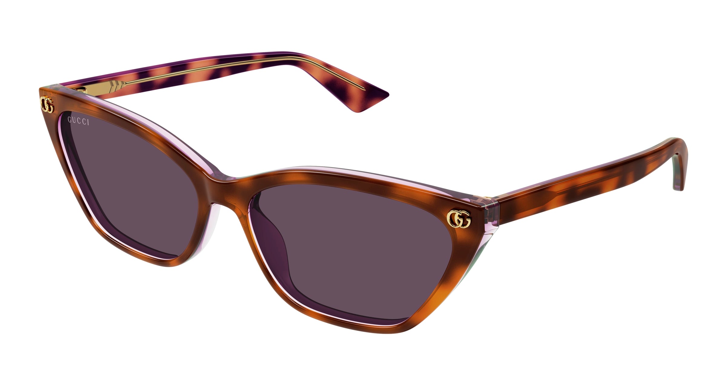 Gucci Donna Gucci GG1815S 004 Occhiali da sole Acetato Havana Viola Cat Eye