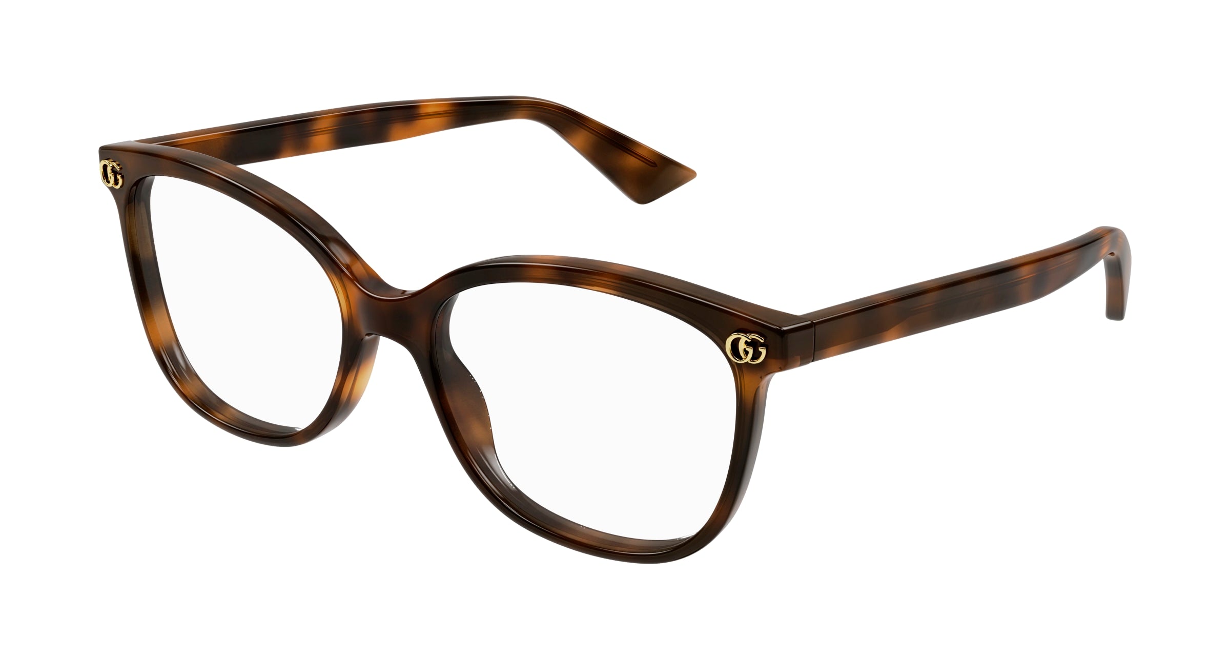 Gucci Donna Gucci GG1816O 006 Montature da vista Acetato Havana Trasparente Squadrata