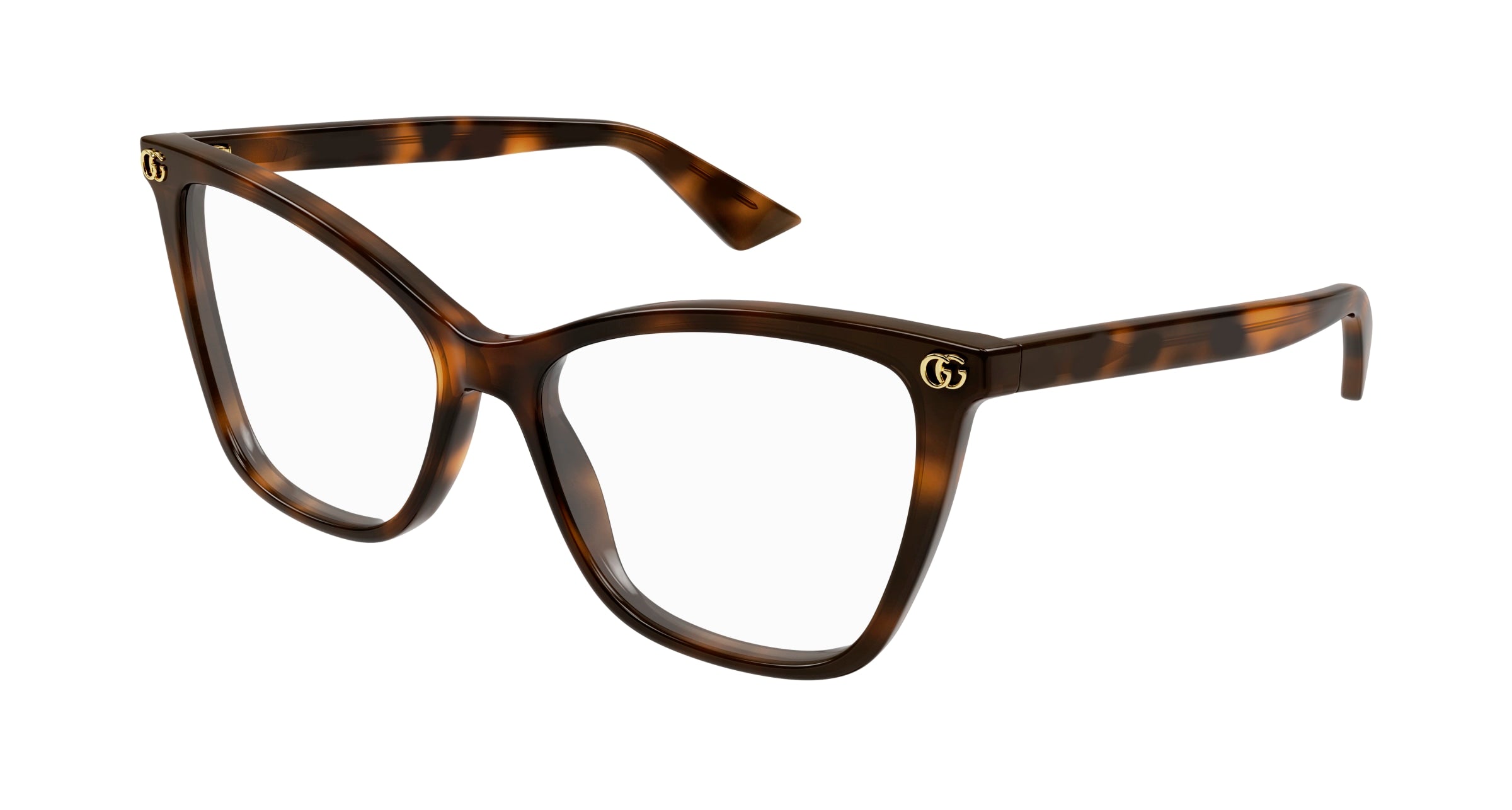 Gucci Donna Gucci GG1817O 002 Montature da vista Acetato Havana Trasparente Cat Eye